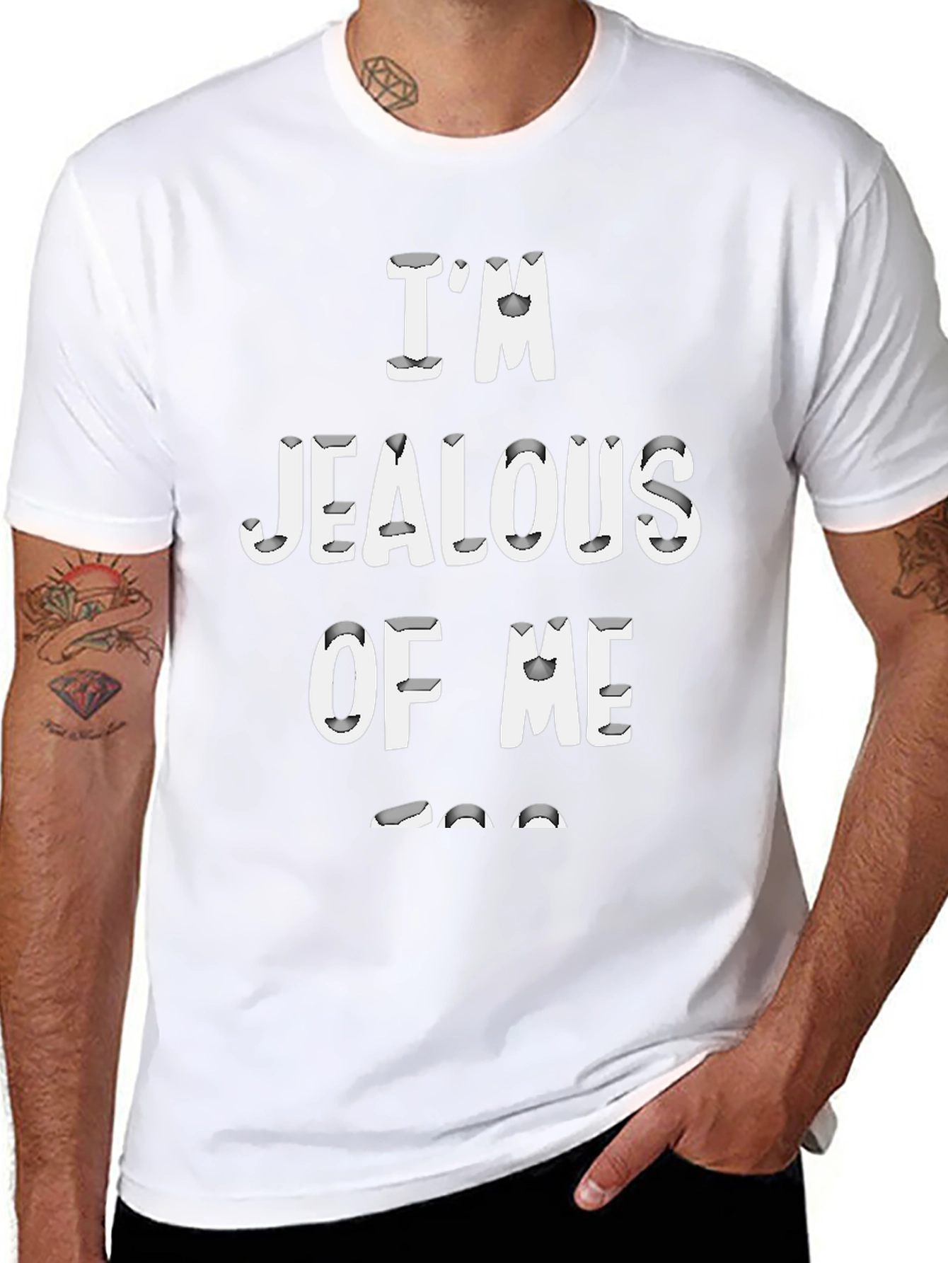 Im Jealous Of Me Graphic Black T-Shirt