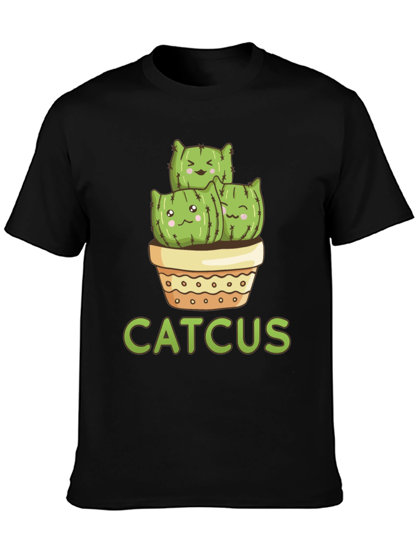 Catcus T-Shirt - Cute Cartoon Cactus Cat Tee