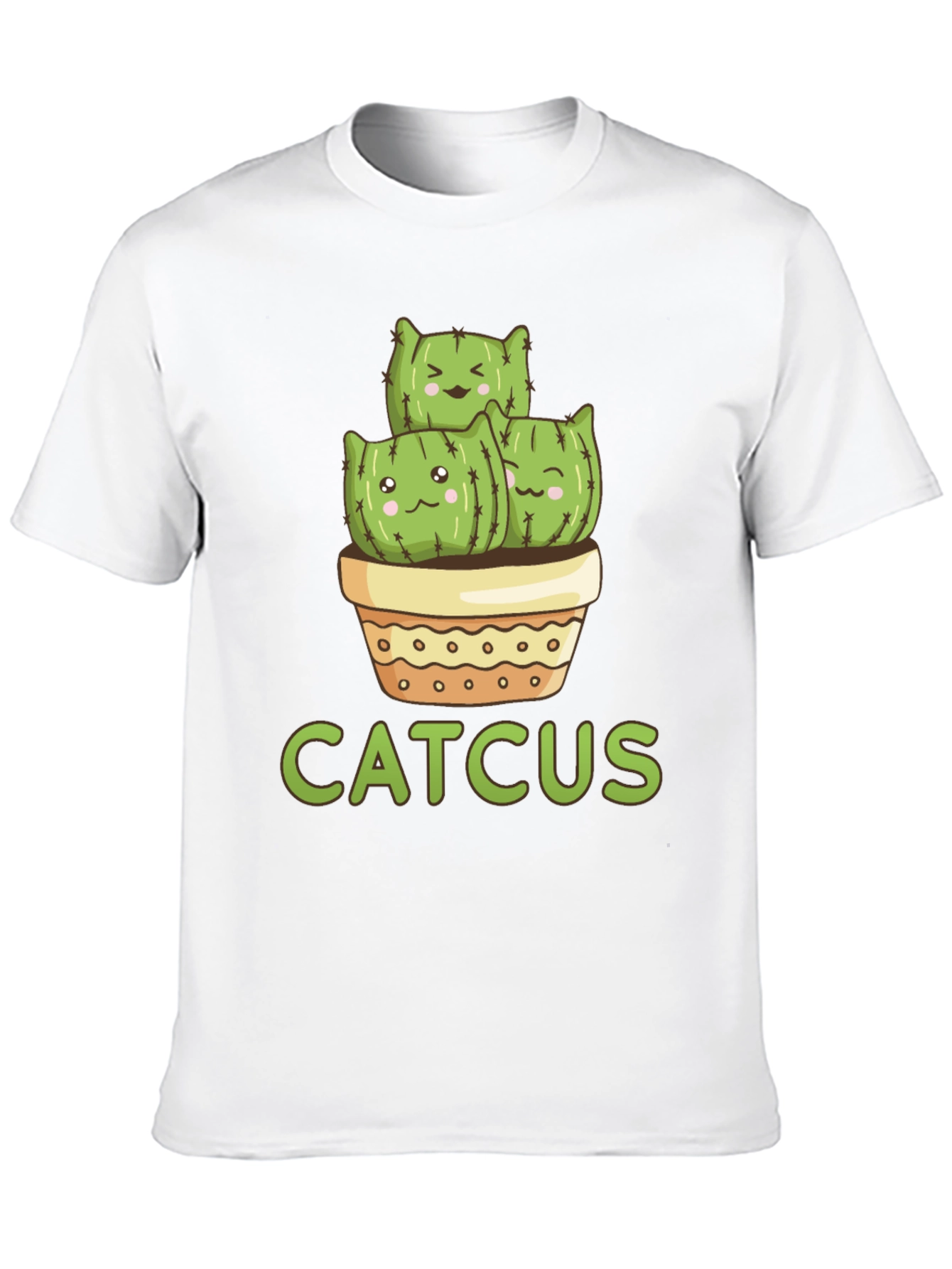 Catcus T-Shirt - Cute Cartoon Cactus Cat Tee