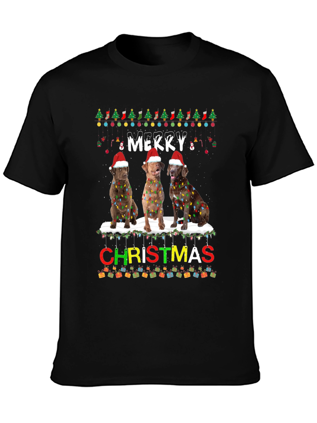Merry Christmas Labrador Dog T-Shirt