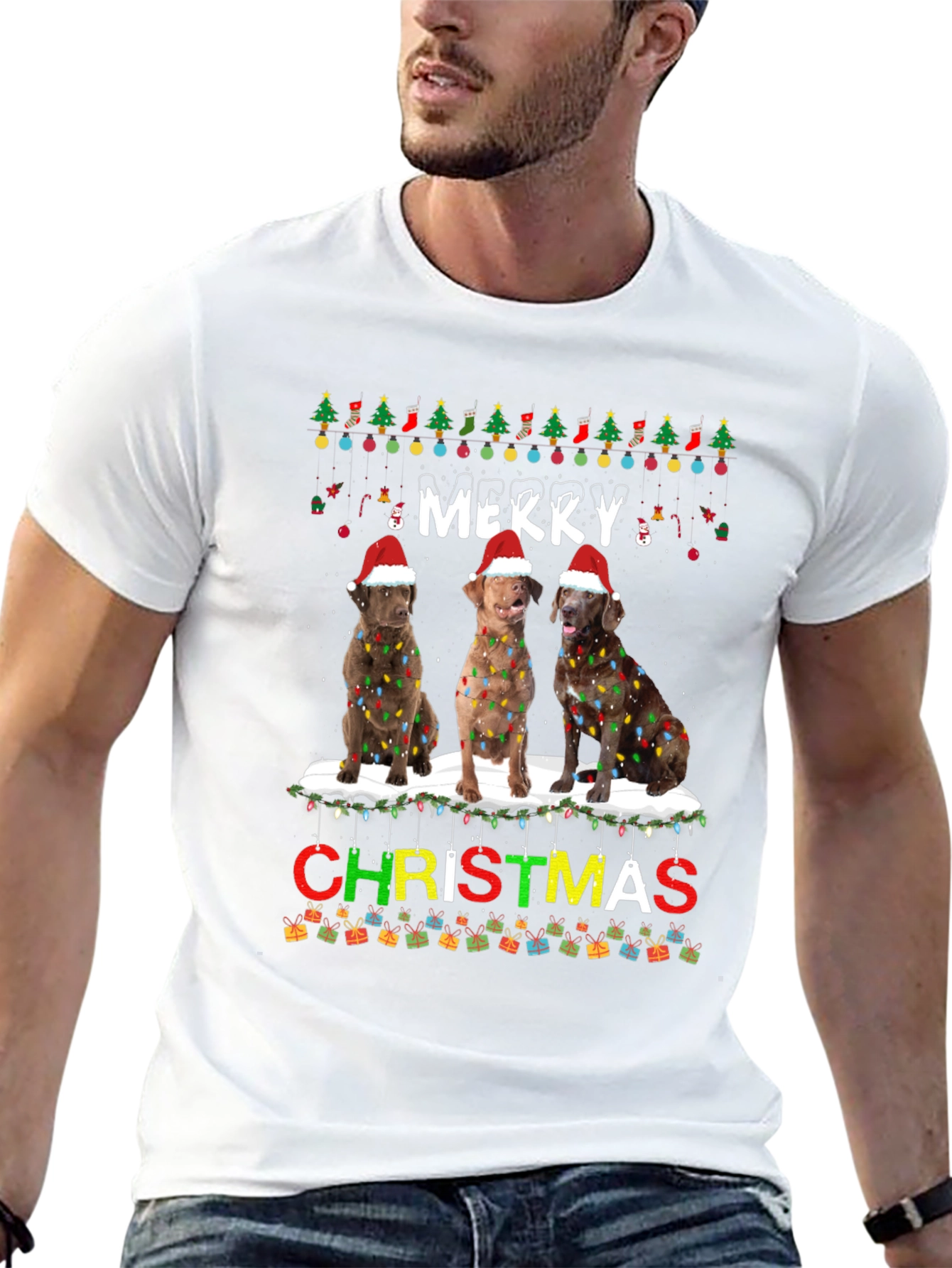 Merry Christmas Labrador Dog T-Shirt