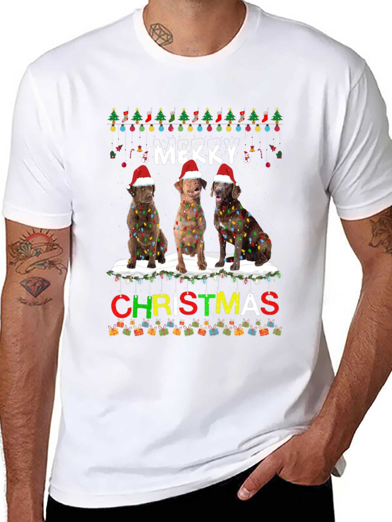 Merry Christmas Labrador Dog T-Shirt