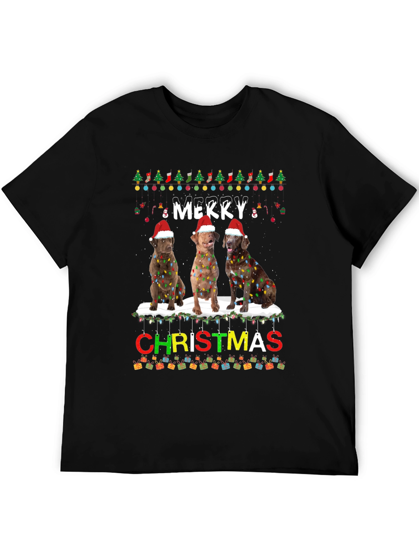 Merry Christmas Labrador Dog T-Shirt