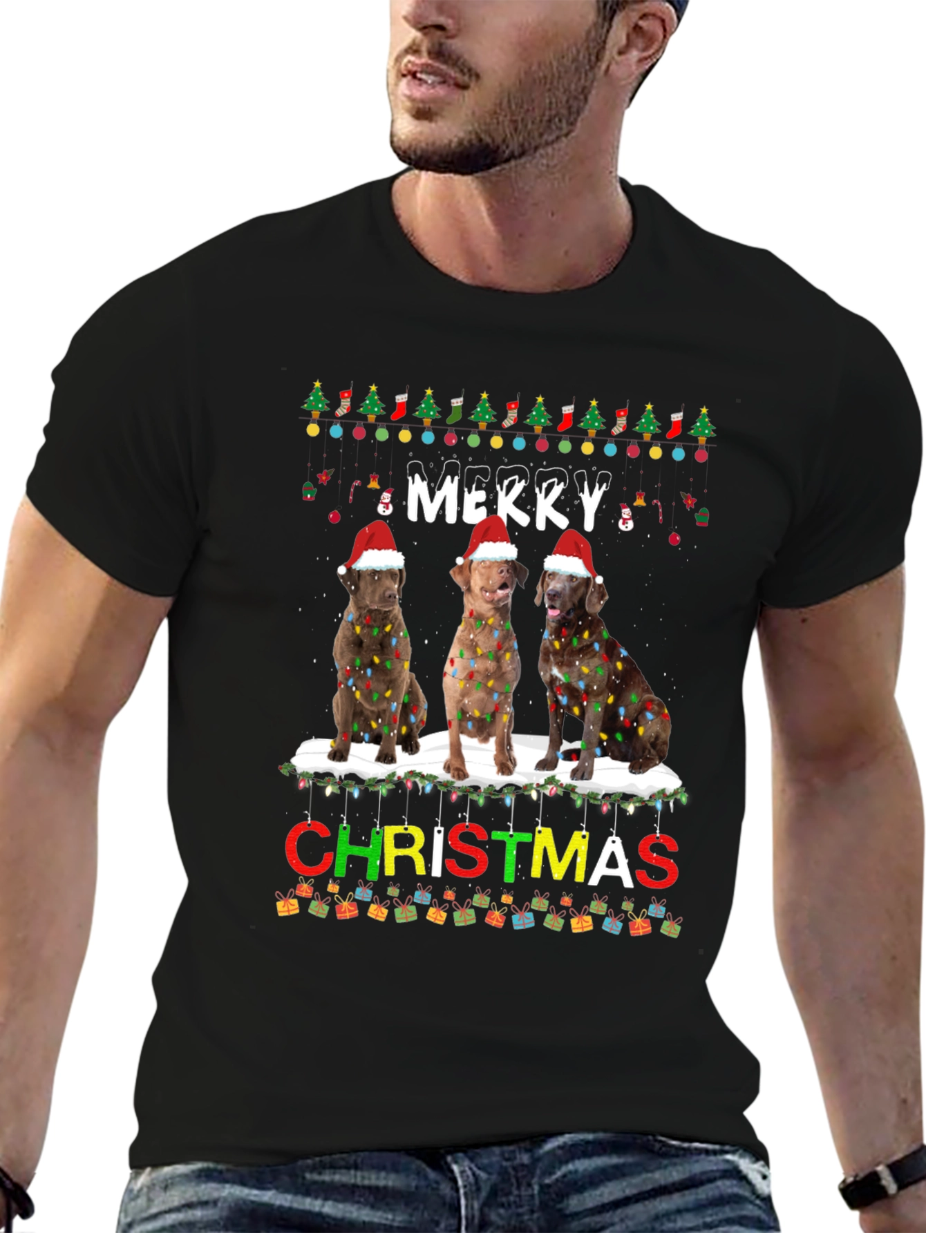 Merry Christmas Labrador Dog T-Shirt