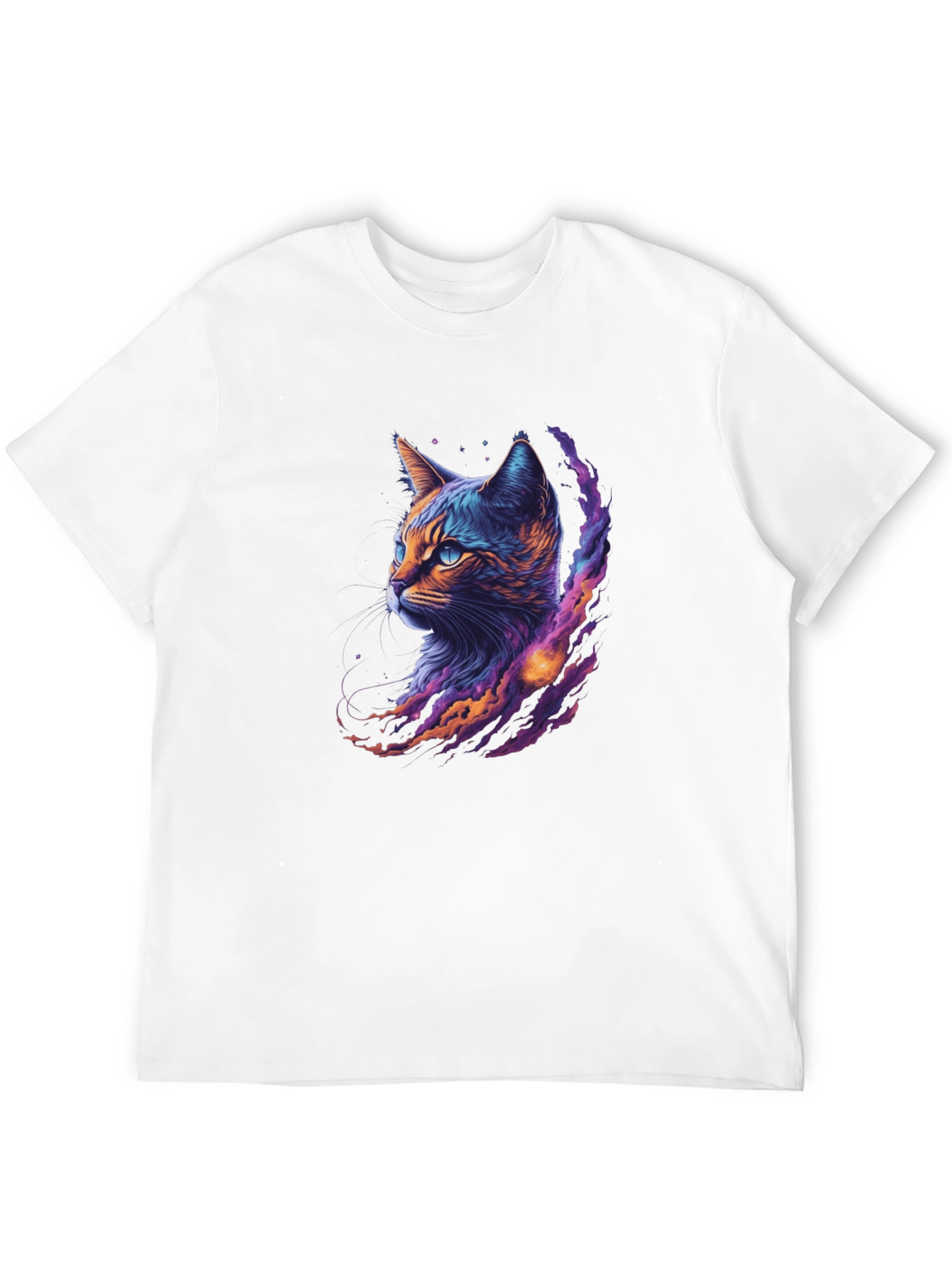 Cosmic Cat Graphic Tee - Cool Galaxy Kitten Shirt