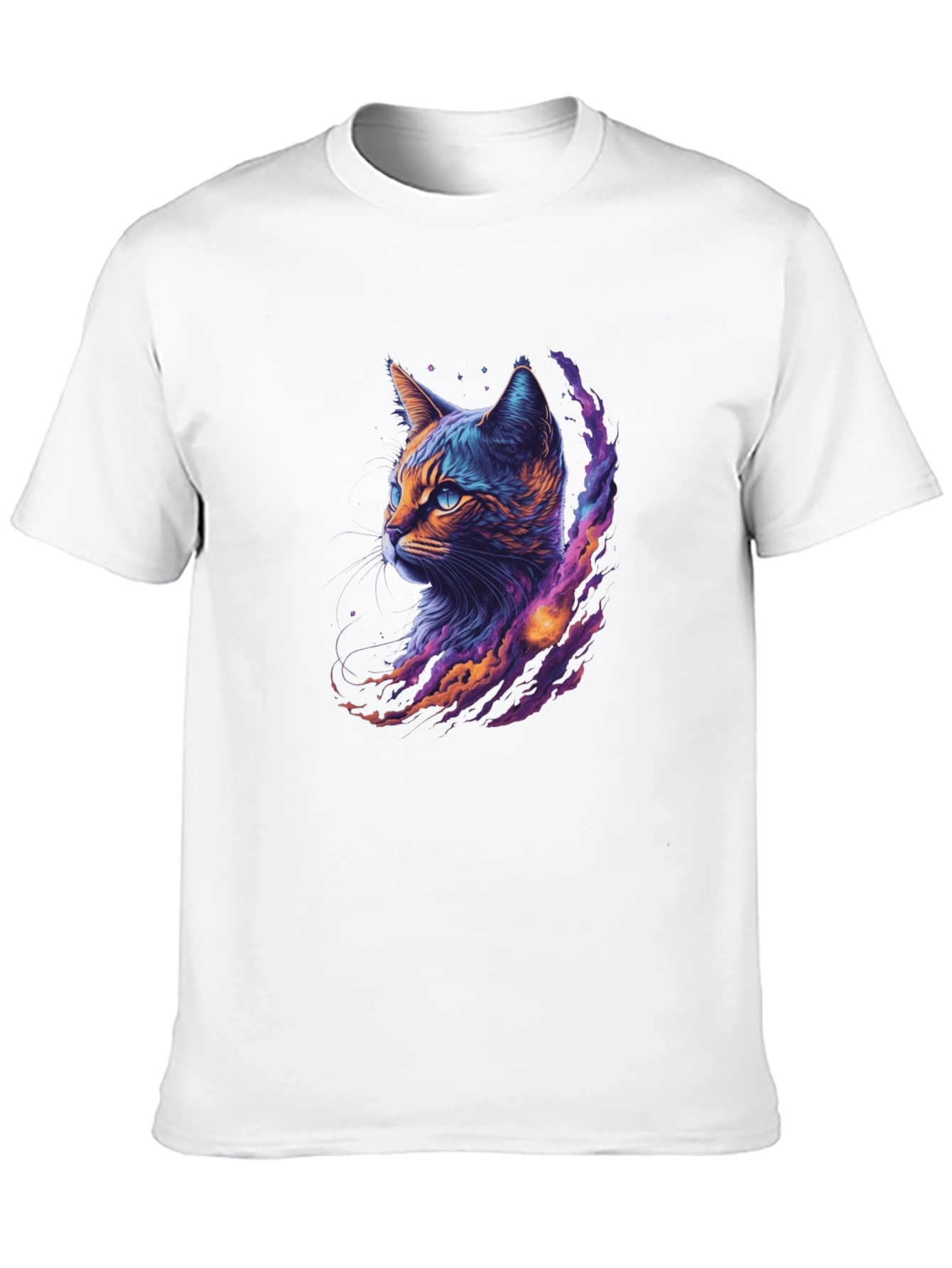 Cosmic Cat Graphic Tee - Cool Galaxy Kitten Shirt