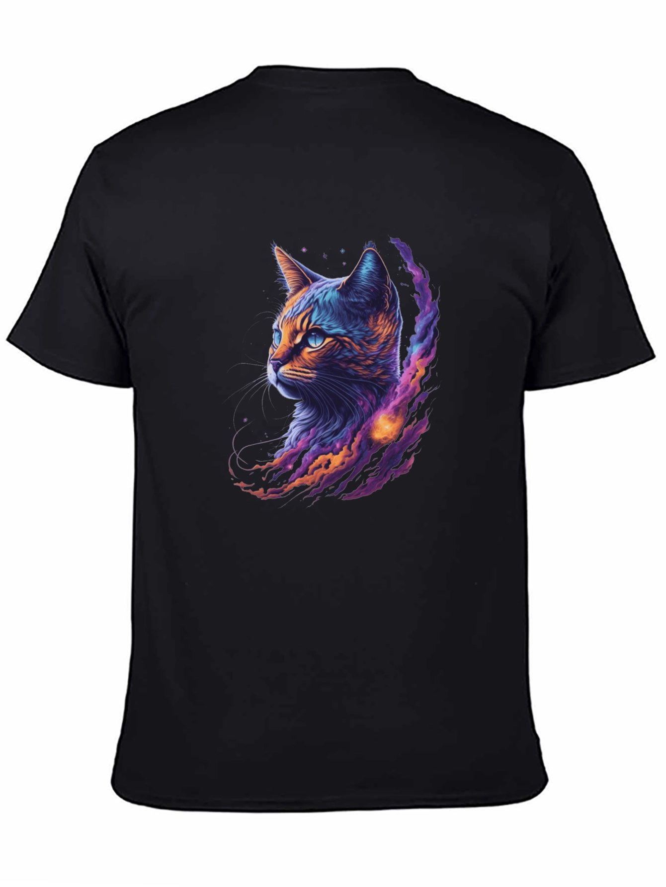 Cosmic Cat Graphic Tee - Cool Galaxy Kitten Shirt