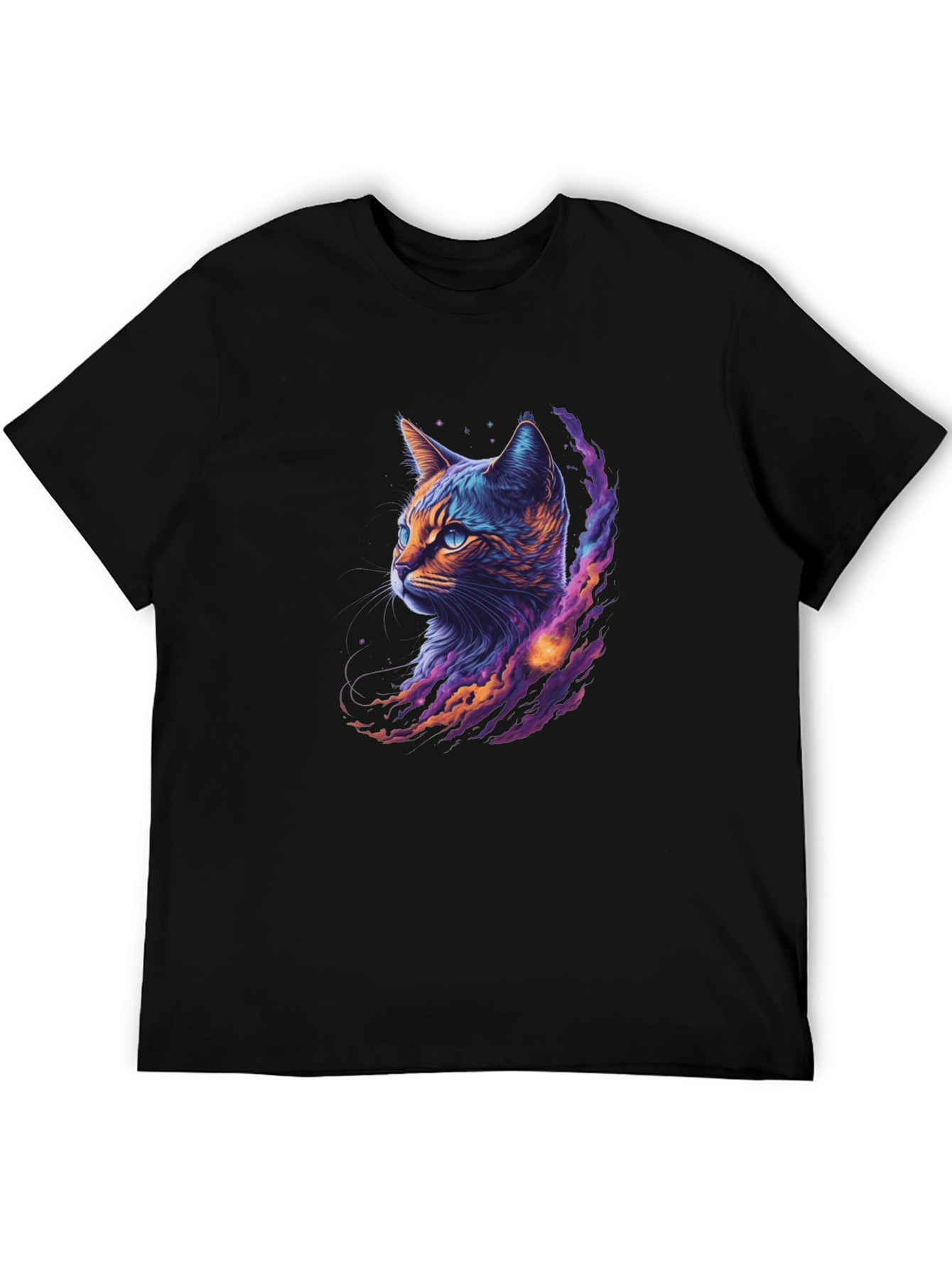 Cosmic Cat Graphic Tee - Cool Galaxy Kitten Shirt