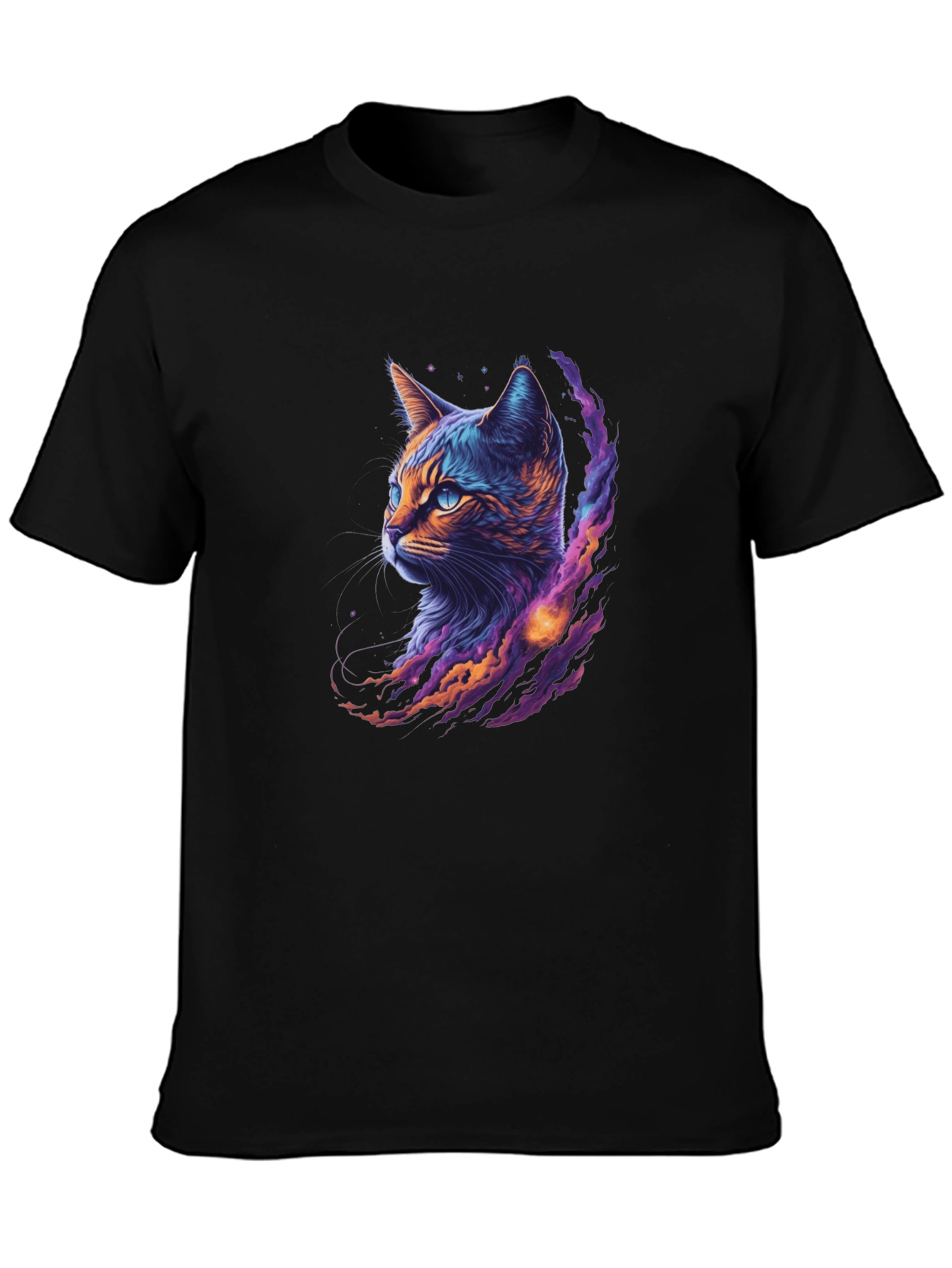 Cosmic Cat Graphic Tee - Cool Galaxy Kitten Shirt
