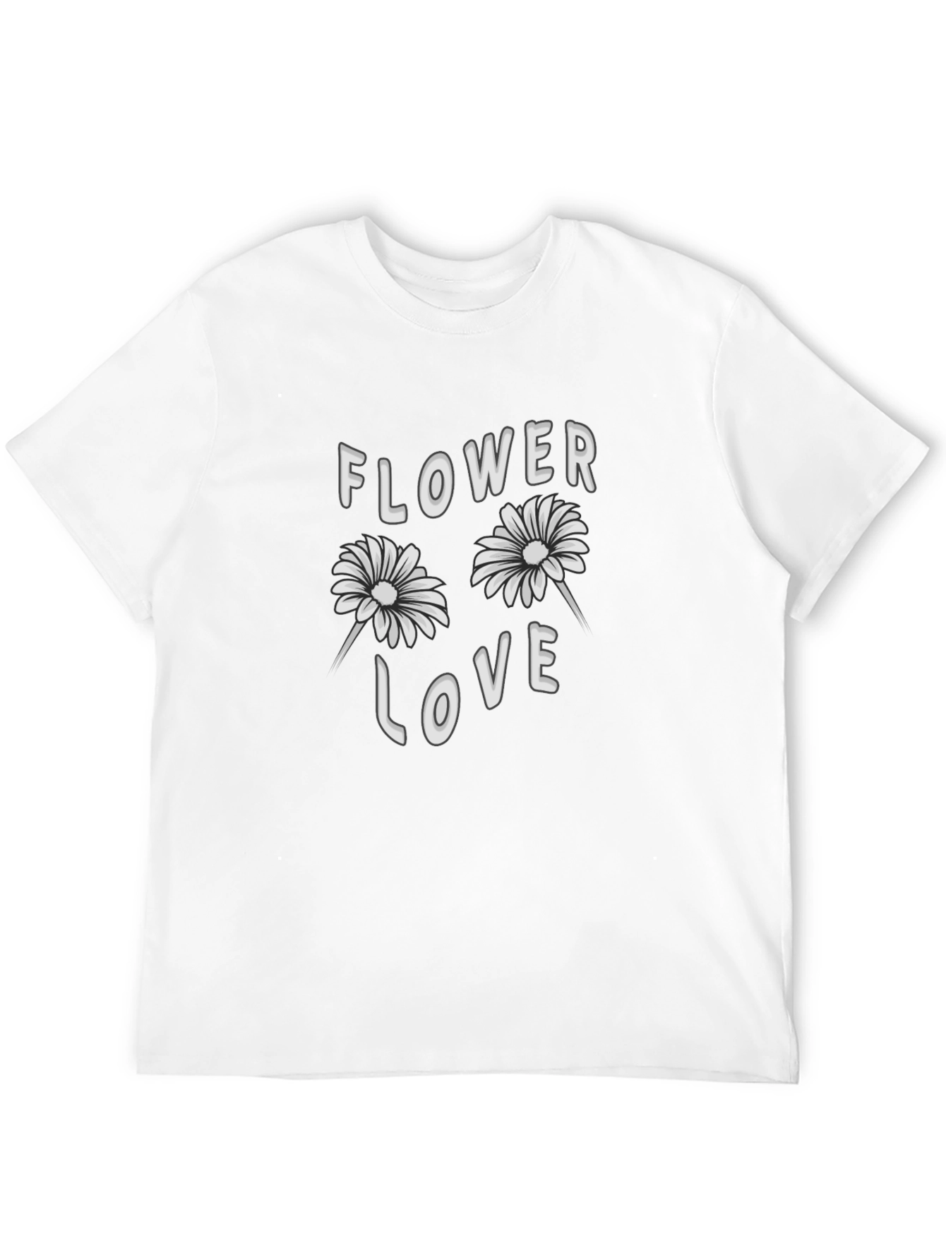 Flower Love Graphic Tee - Stylish Black T-Shirt