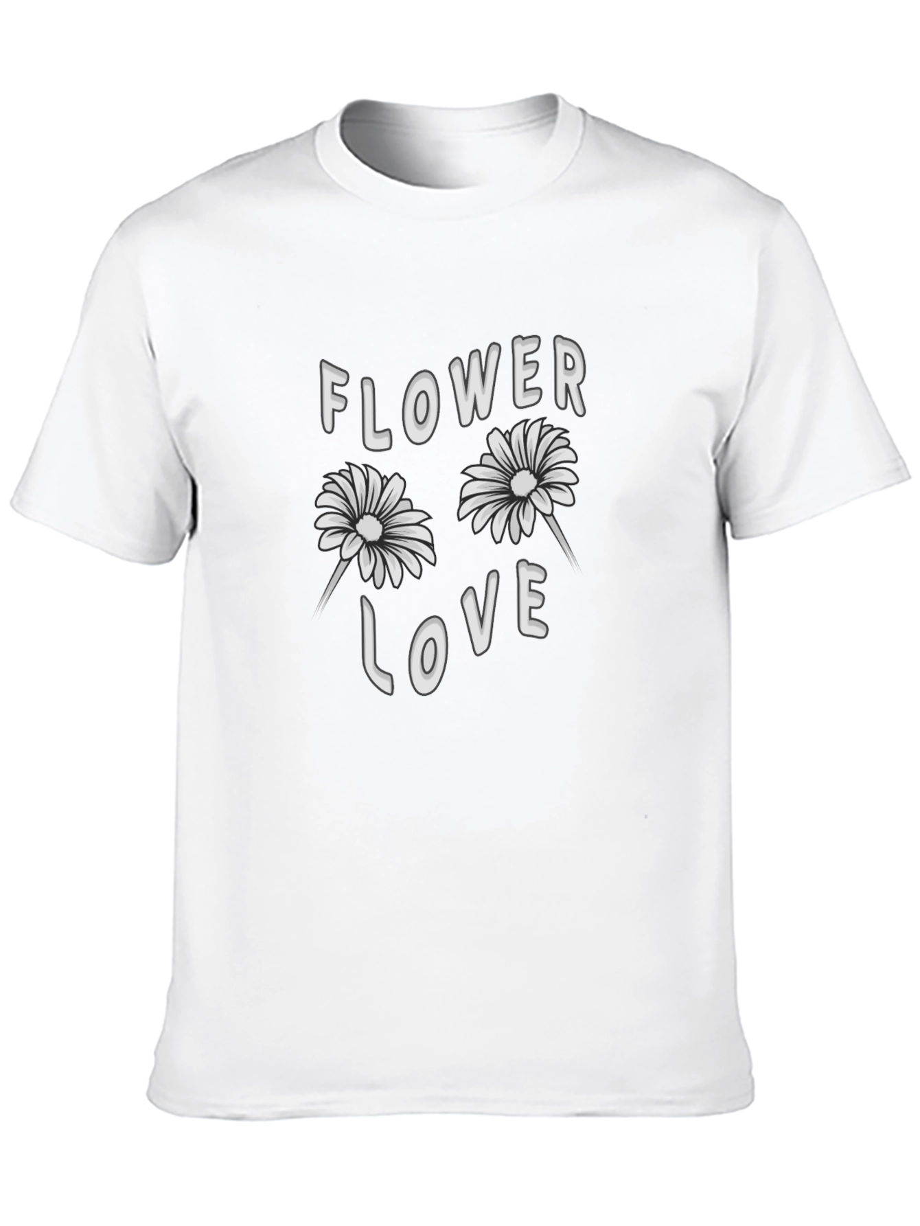 Flower Love Graphic Tee - Stylish Black T-Shirt