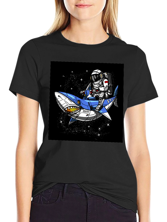 Astronaut Shark Ride T-Shirt