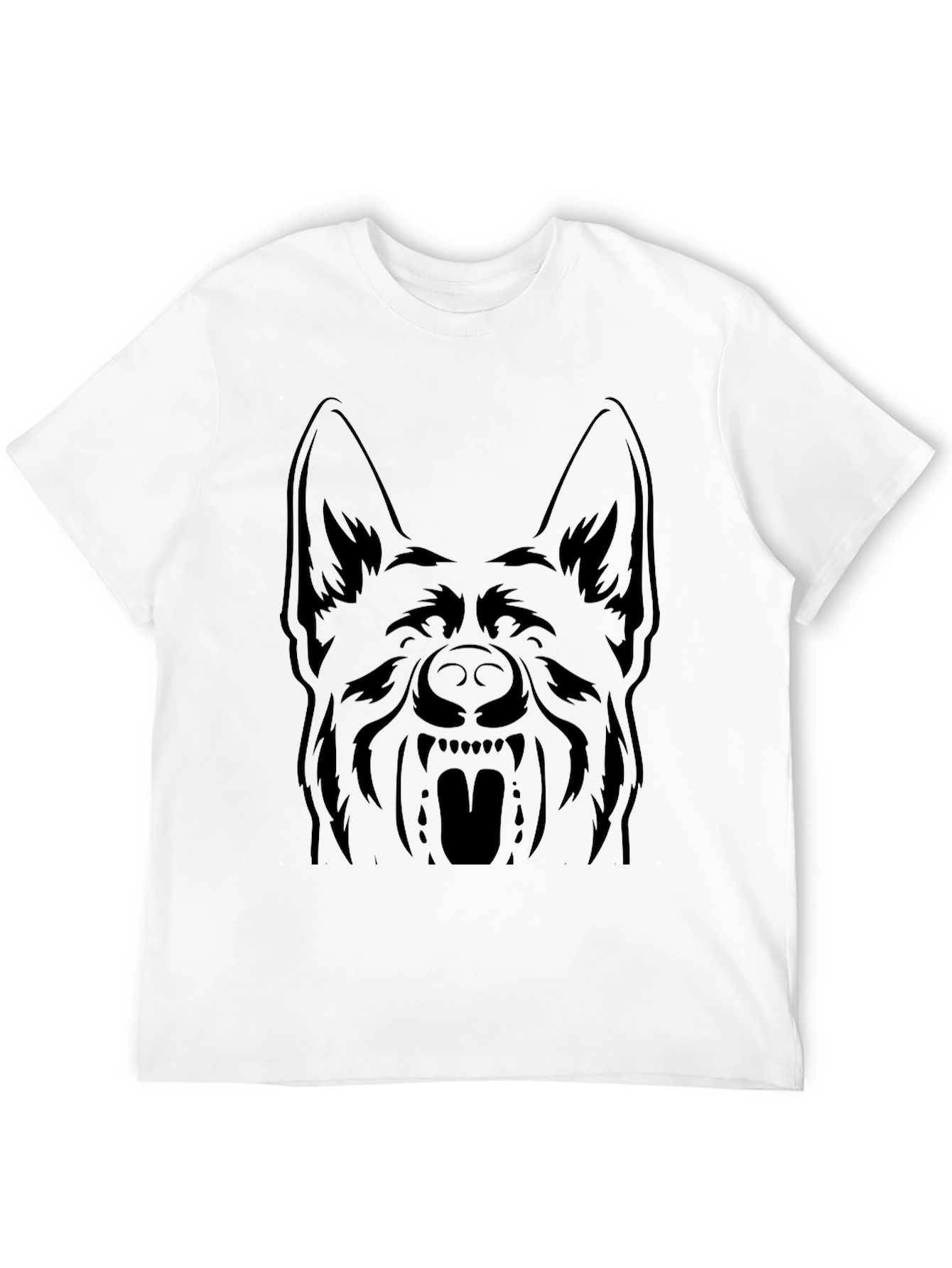 German Shepherd Graphic Tee - Black Cotton T-Shirt