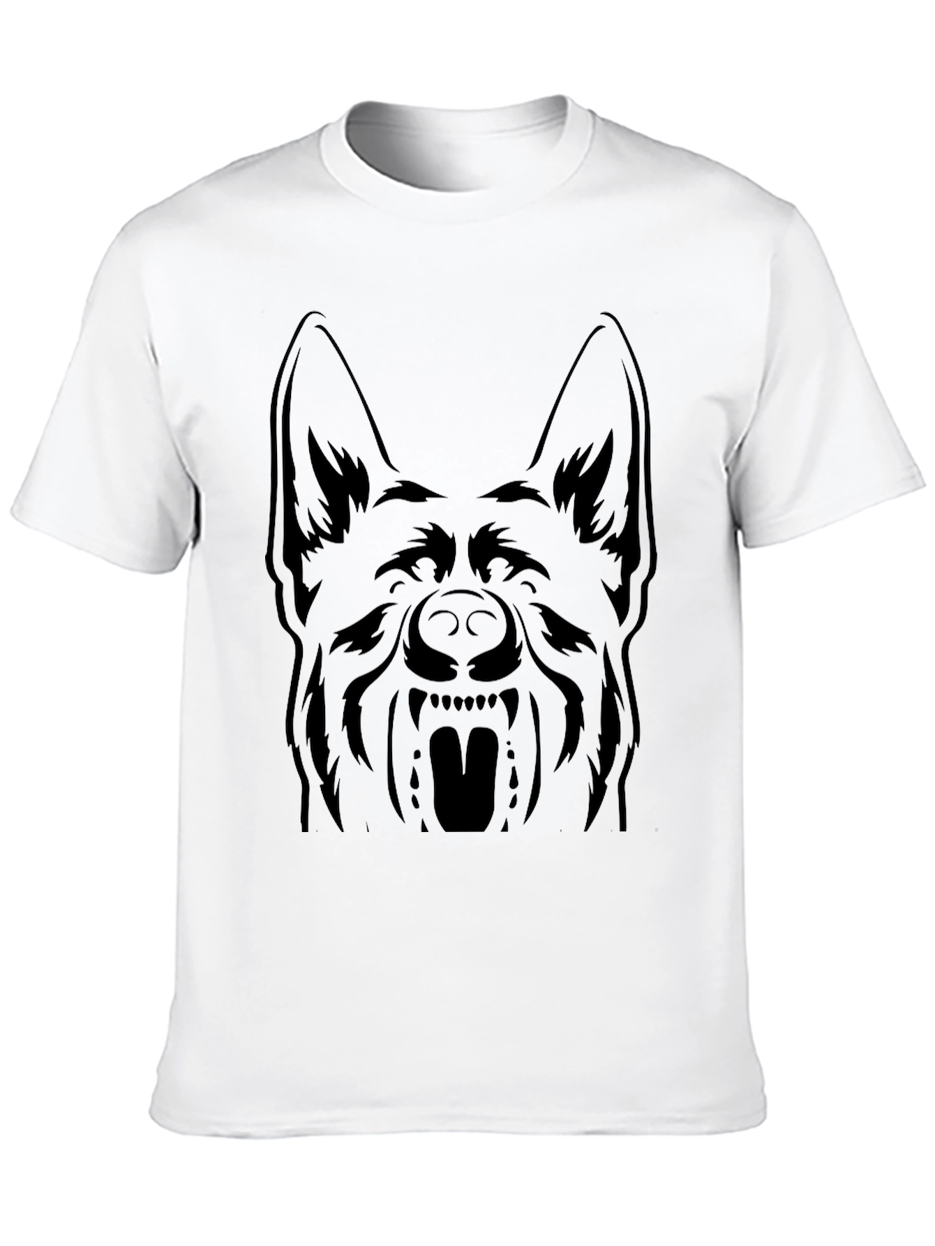 German Shepherd Graphic Tee - Black Cotton T-Shirt