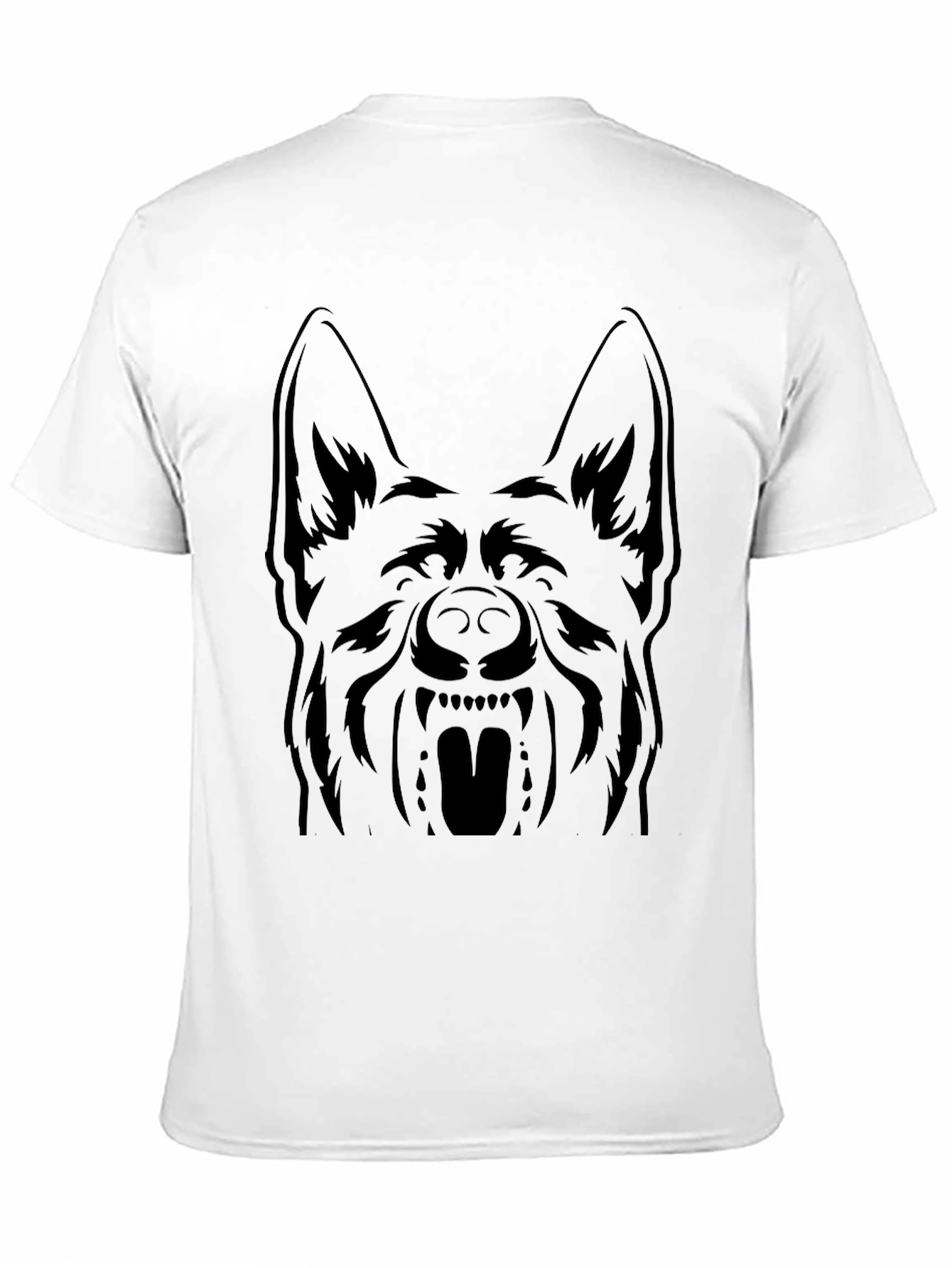German Shepherd Graphic Tee - Black Cotton T-Shirt