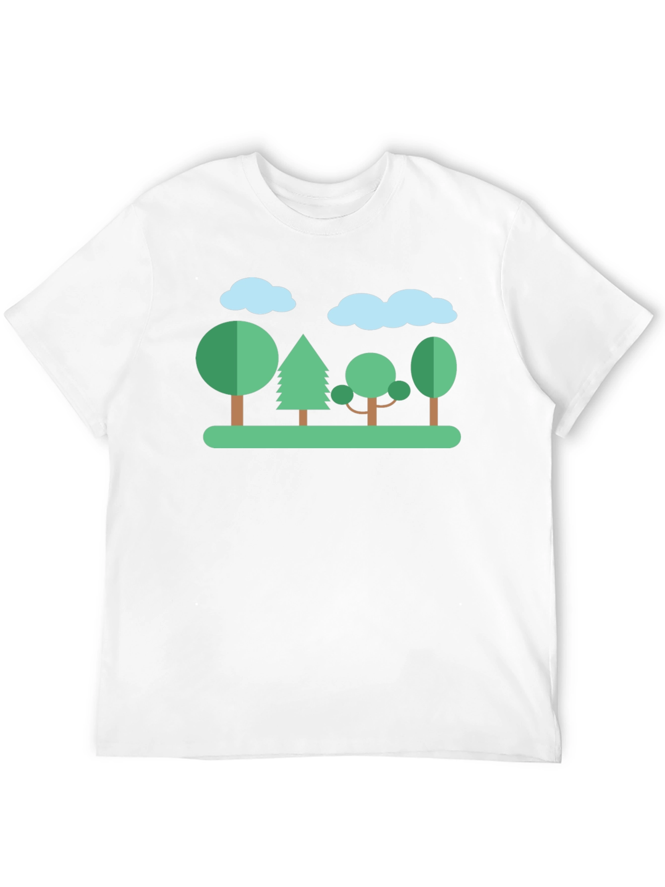 Nature Scene Graphic T-Shirt - Black Cotton Tee