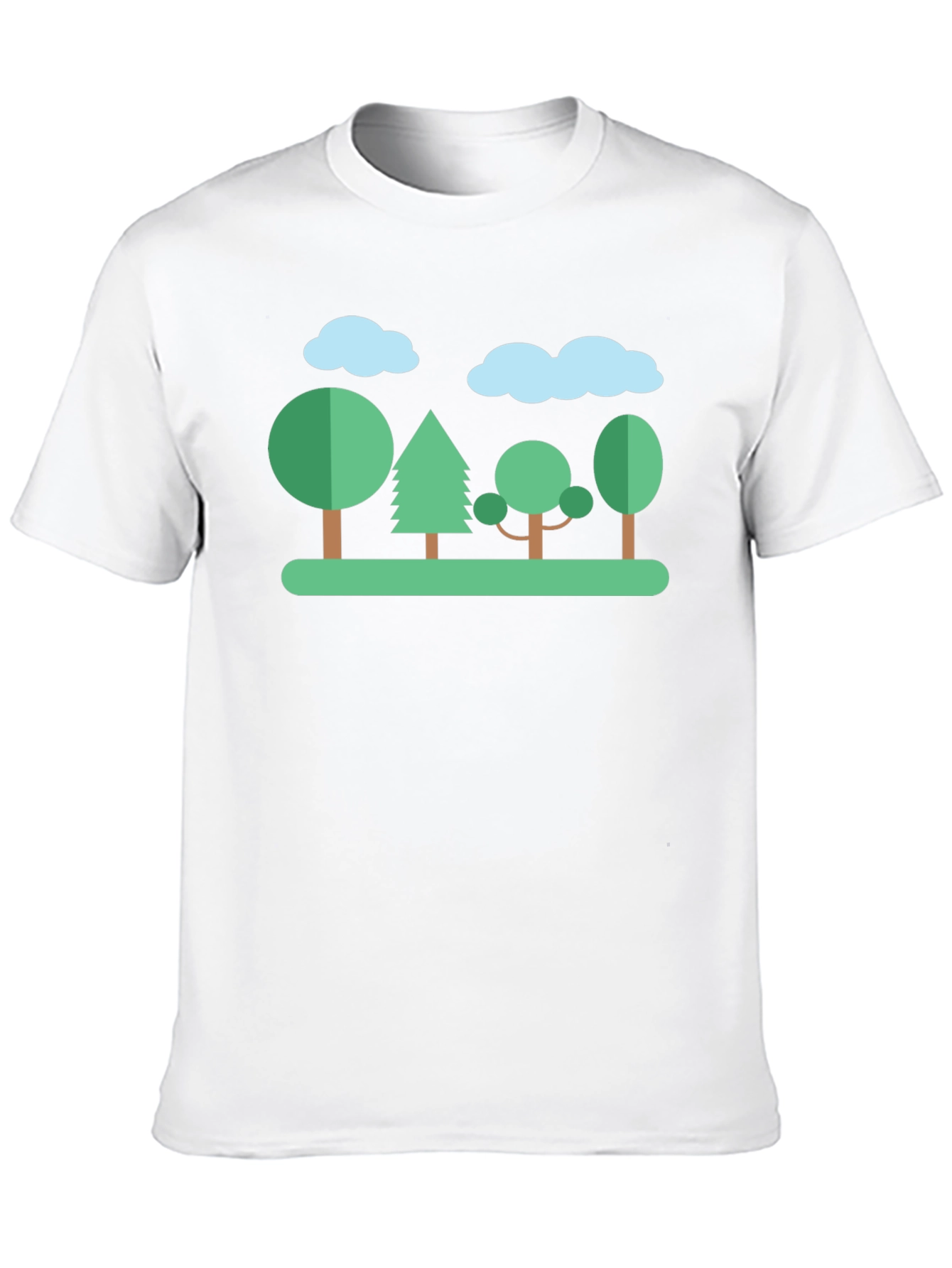Nature Scene Graphic T-Shirt - Black Cotton Tee