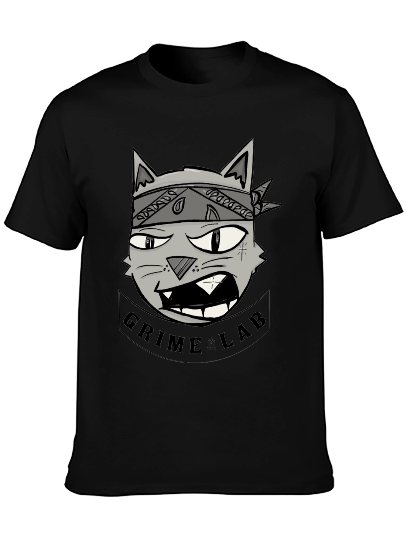 Grime Lab Graphic Tee - Black Cotton T-Shirt