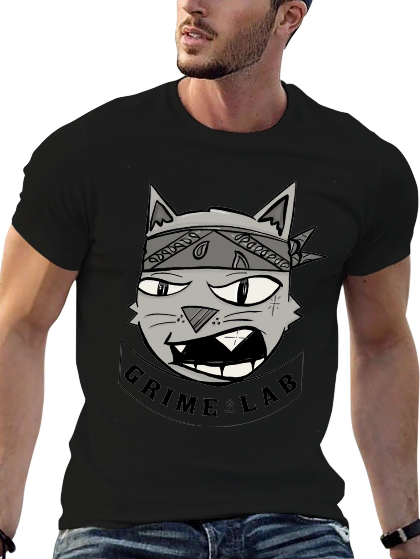 Grime Lab Graphic Tee - Black Cotton T-Shirt