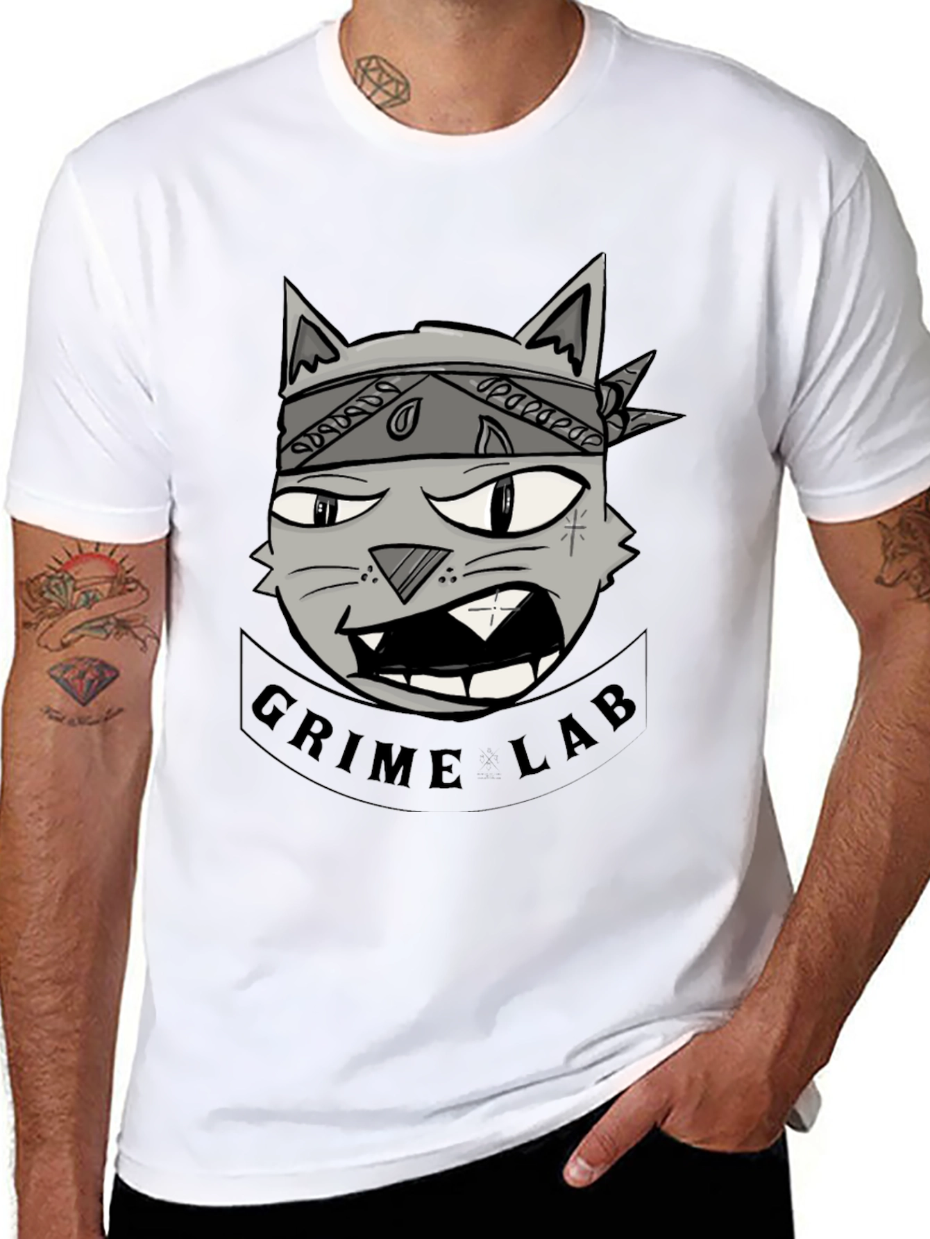 Grime Lab Graphic Tee - Black Cotton T-Shirt