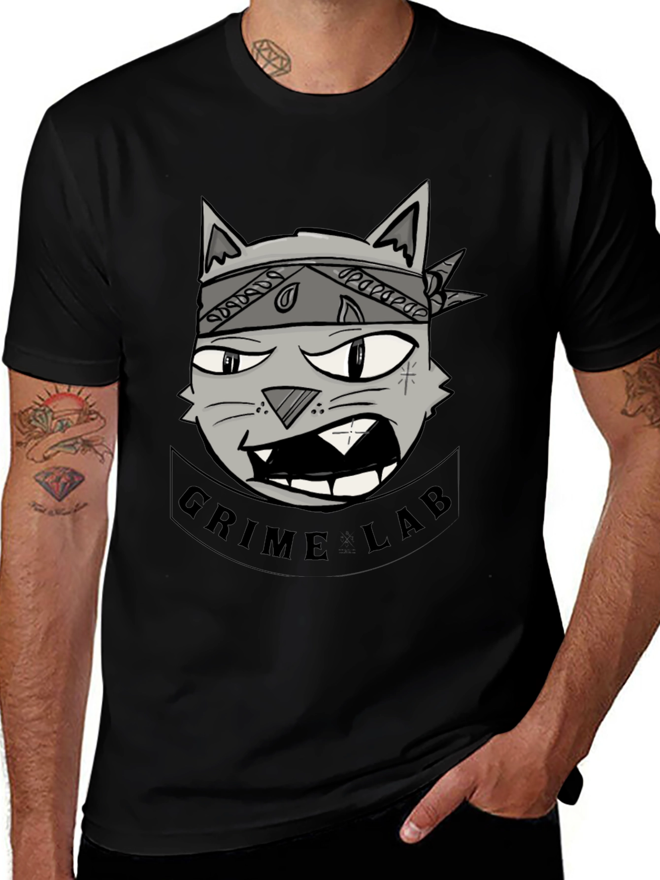 Grime Lab Graphic Tee - Black Cotton T-Shirt