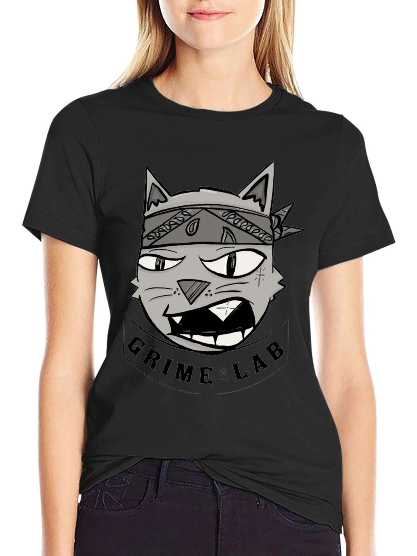 Grime Lab Graphic Tee - Black Cotton T-Shirt
