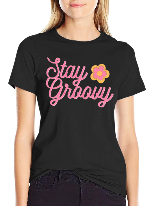 Stay Groovy Retro Black T-Shirt