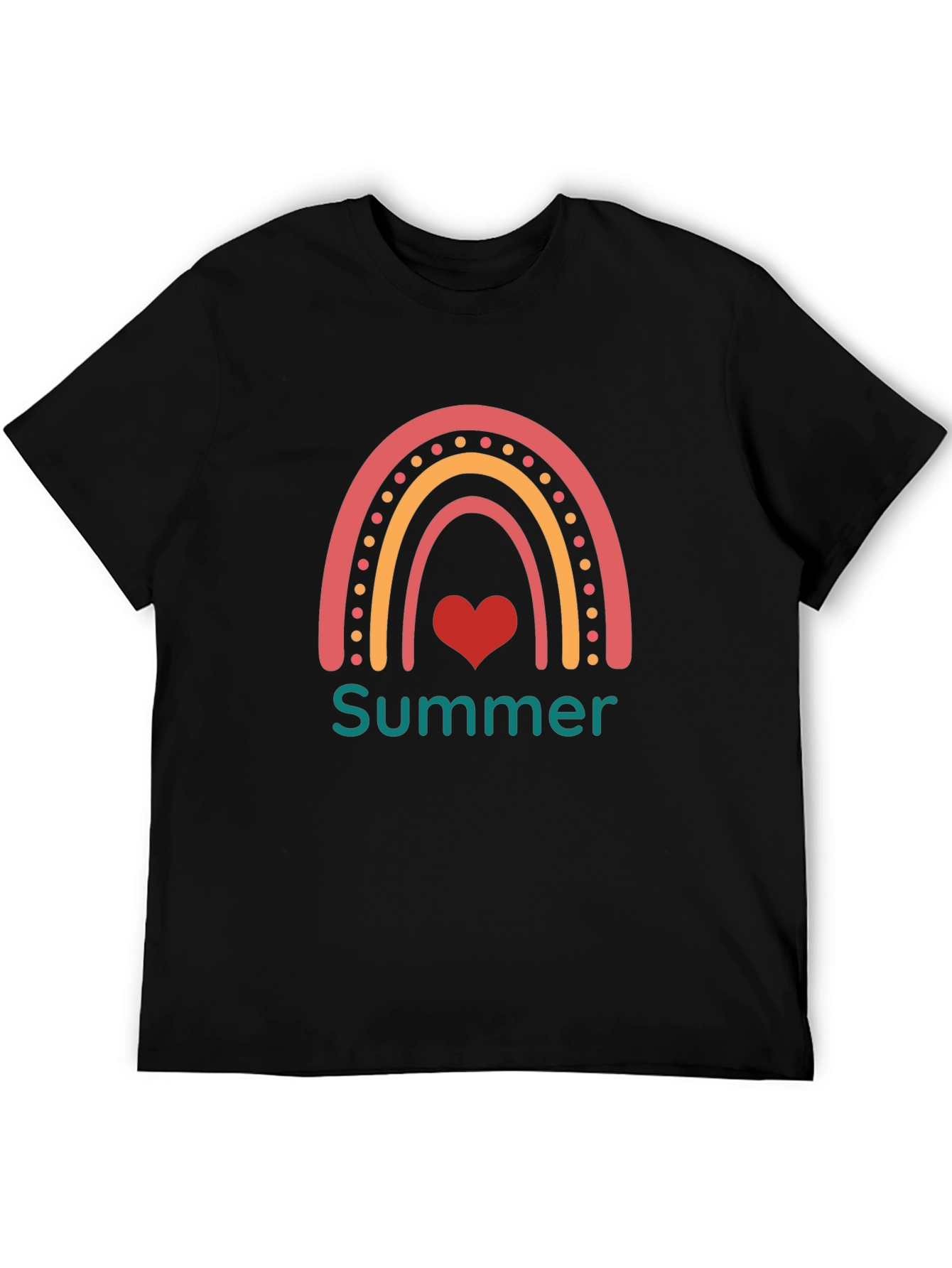 Summer Rainbow Heart Graphic Tee