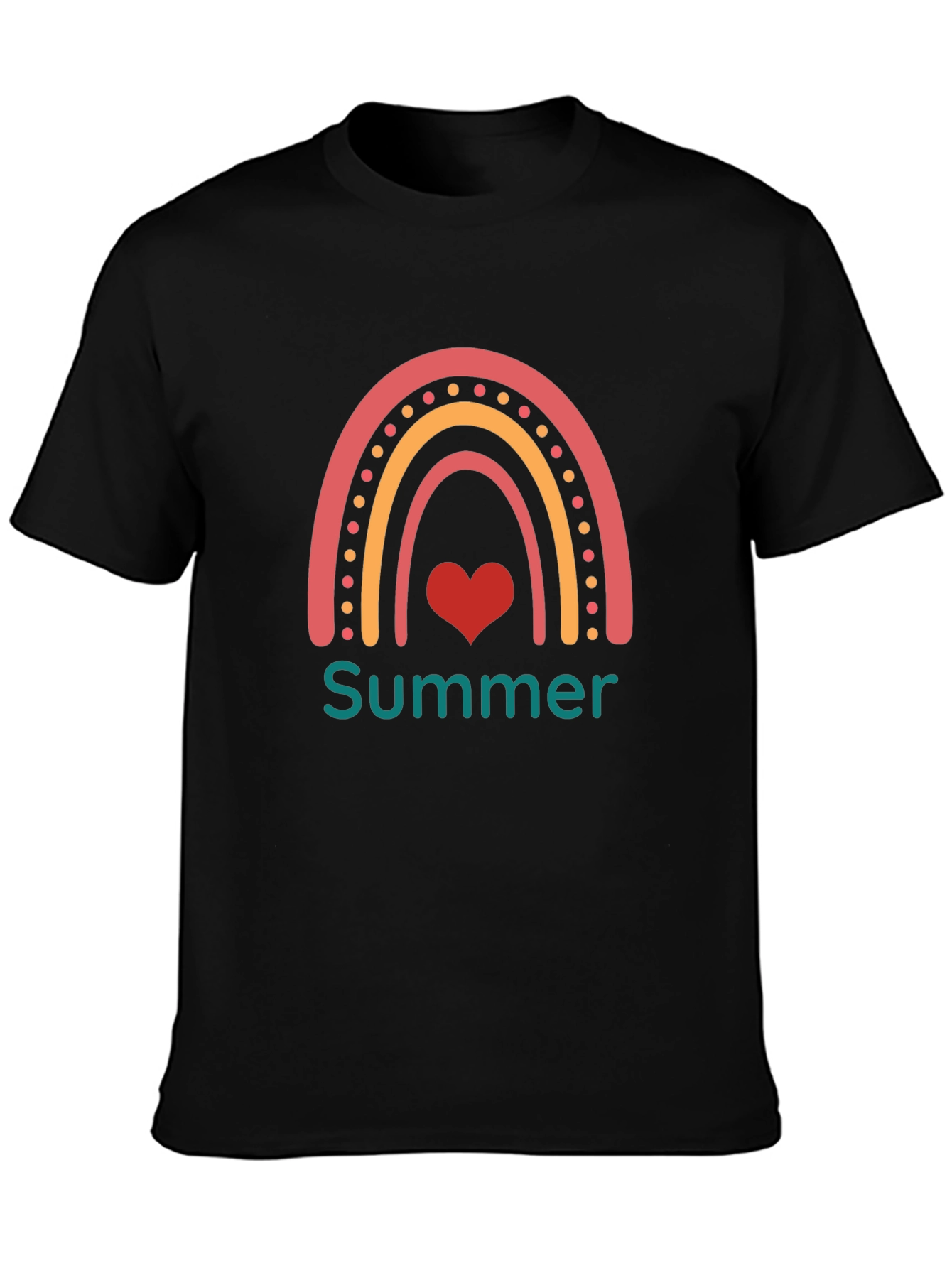 Summer Rainbow Heart Graphic Tee