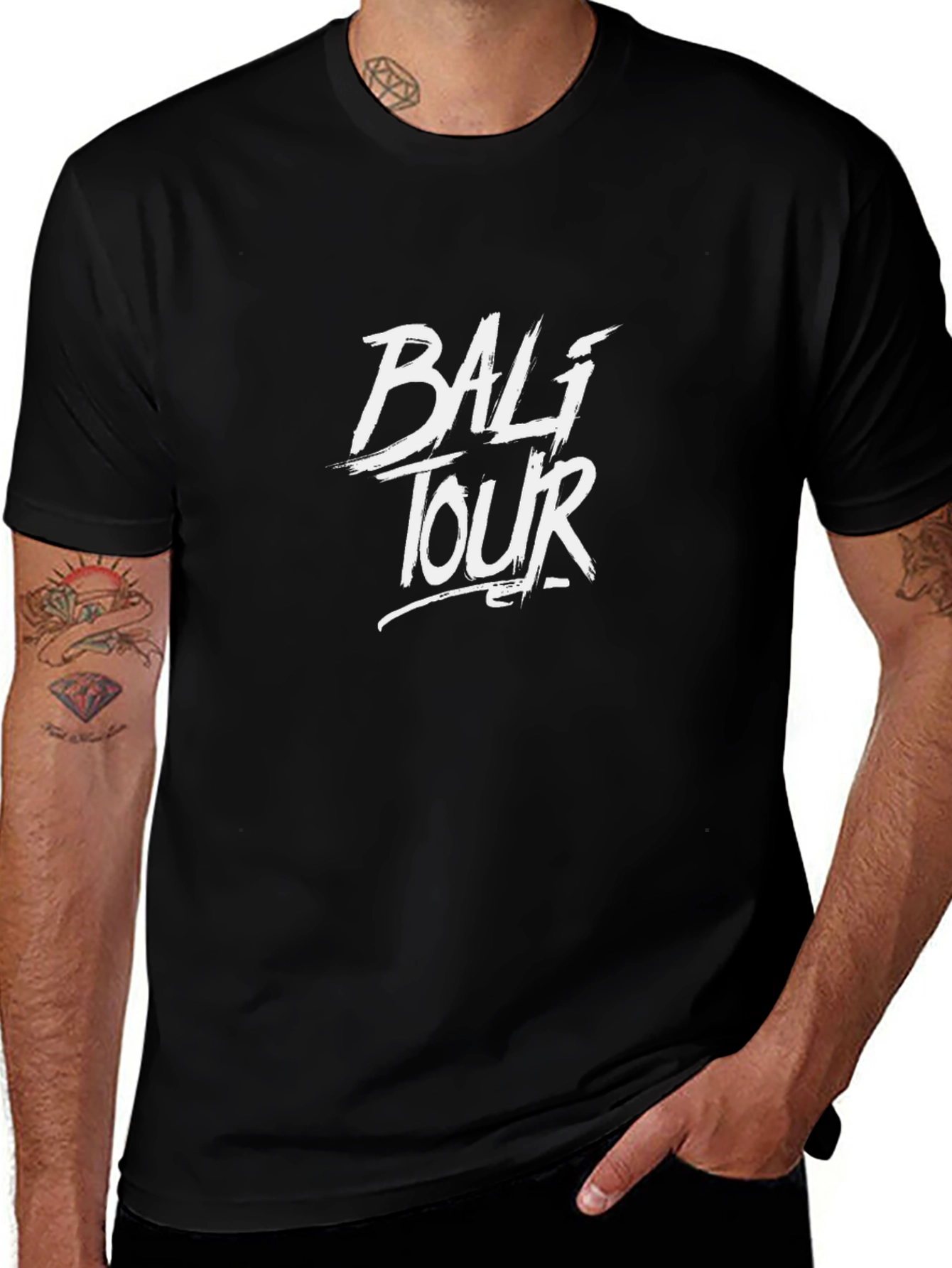 Bali Tour Black Graphic Tee Shirt