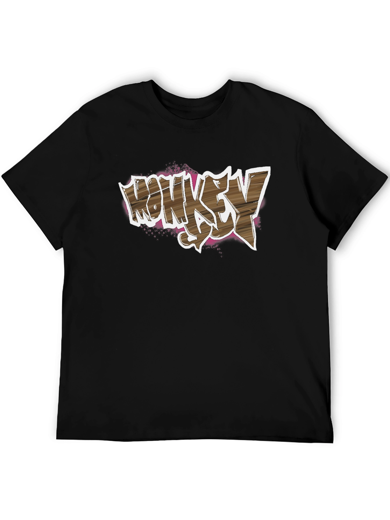 Monkey Say Graphic Print Black T-Shirt