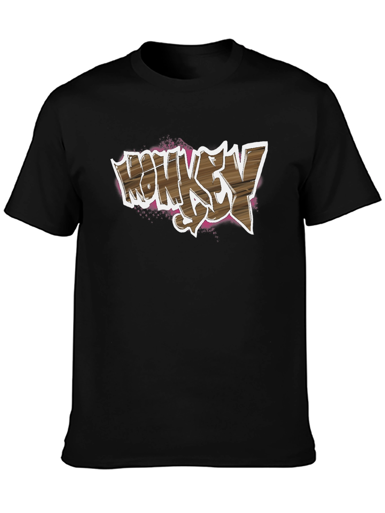 Monkey Say Graphic Print Black T-Shirt