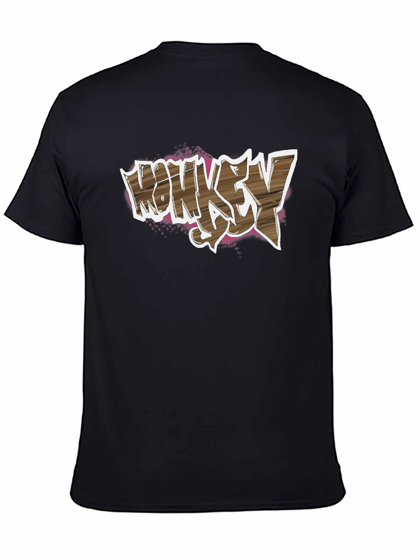 Monkey Say Graphic Print Black T-Shirt