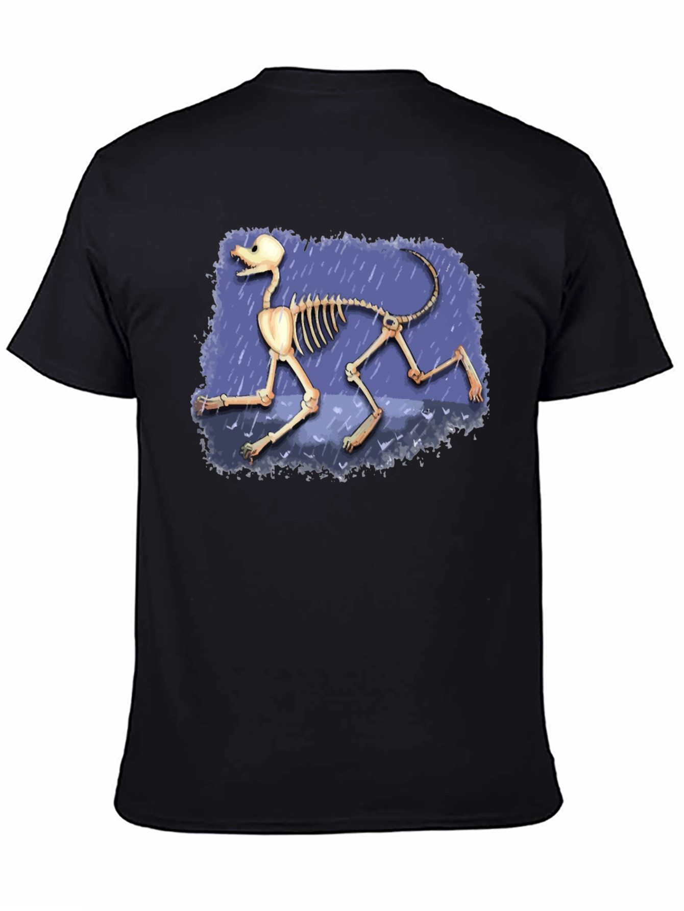 Dog Skeleton Graphic Tee - Black