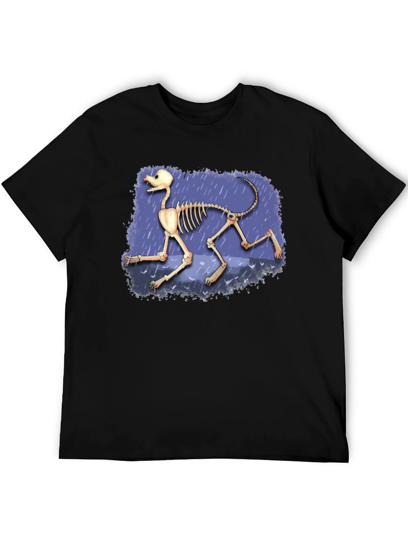 Dog Skeleton Graphic Tee - Black