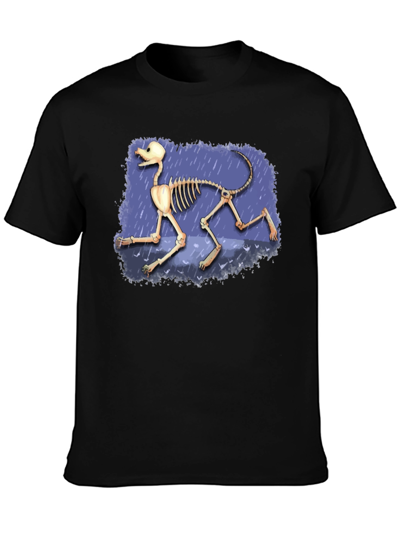 Dog Skeleton Graphic Tee - Black