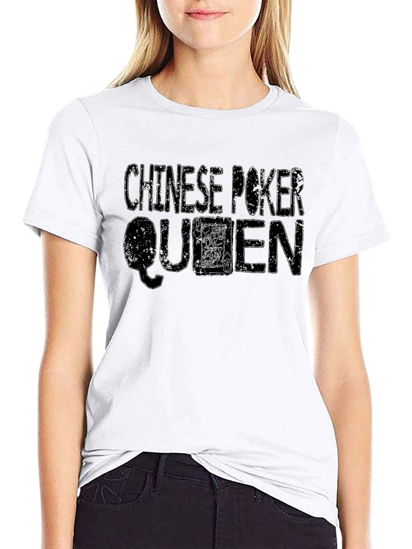 Chinese Poker Queen Black T-Shirt