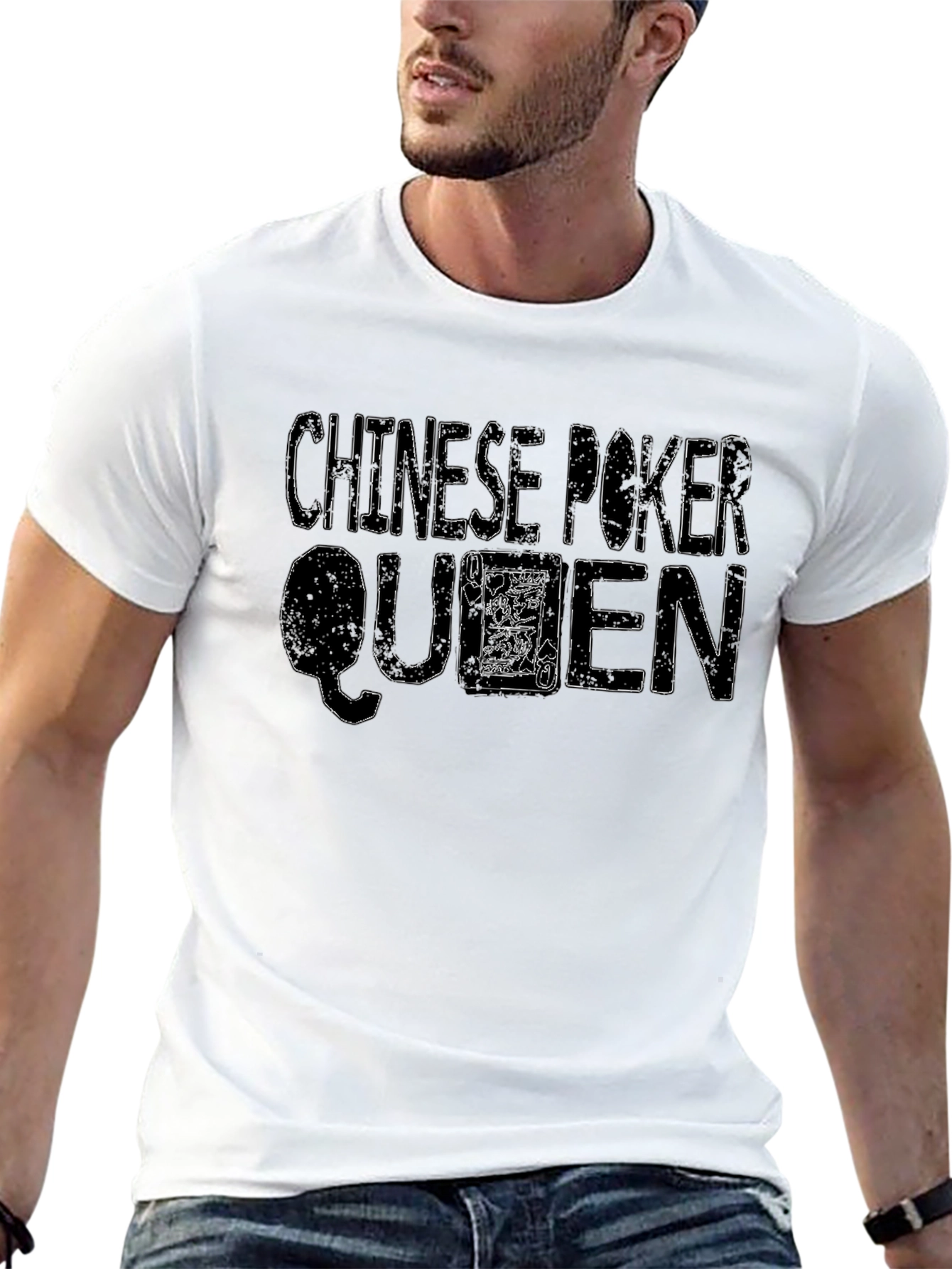 Chinese Poker Queen Black T-Shirt