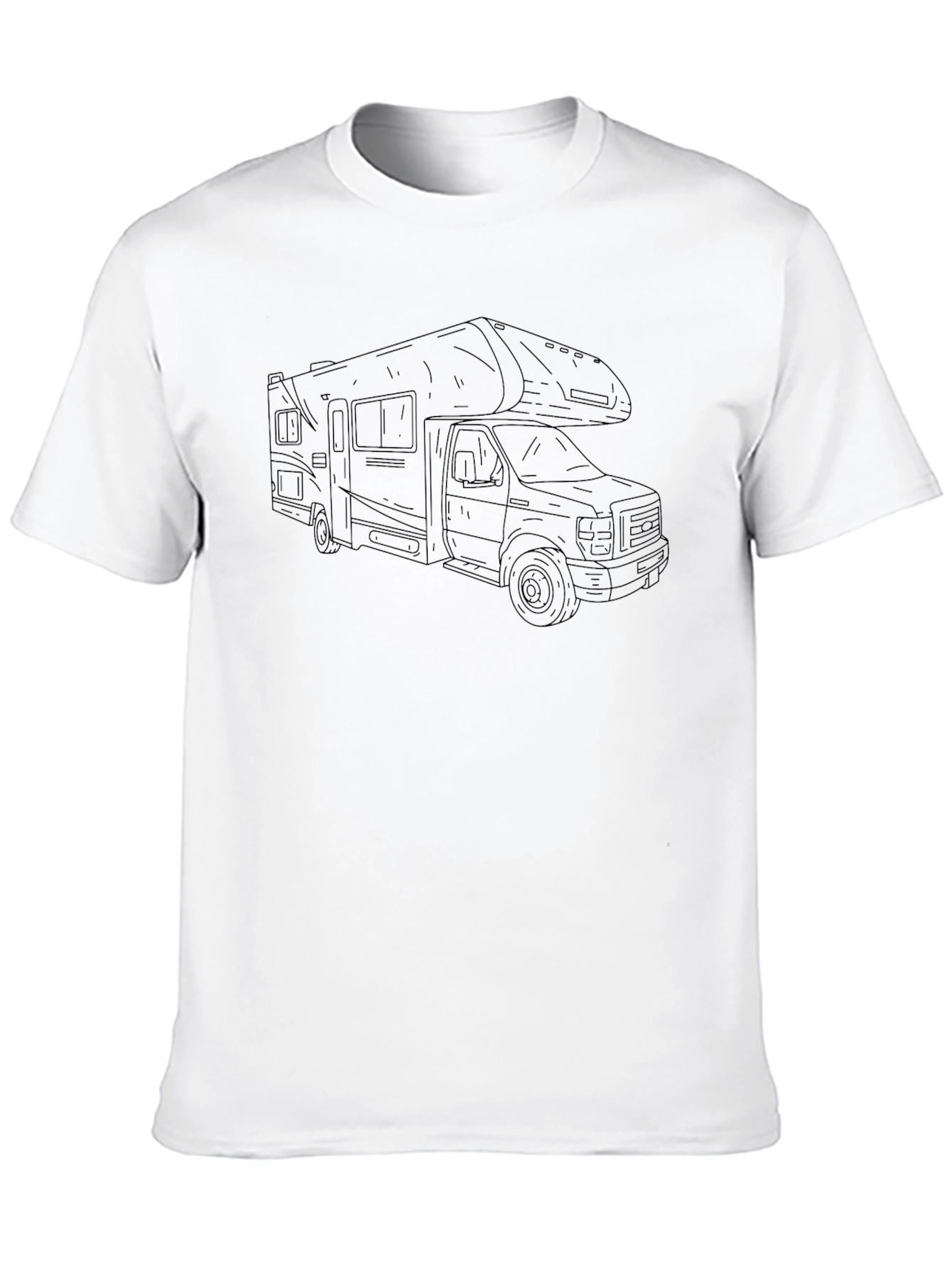 RV Camper Van Outline Graphic Tee - Black