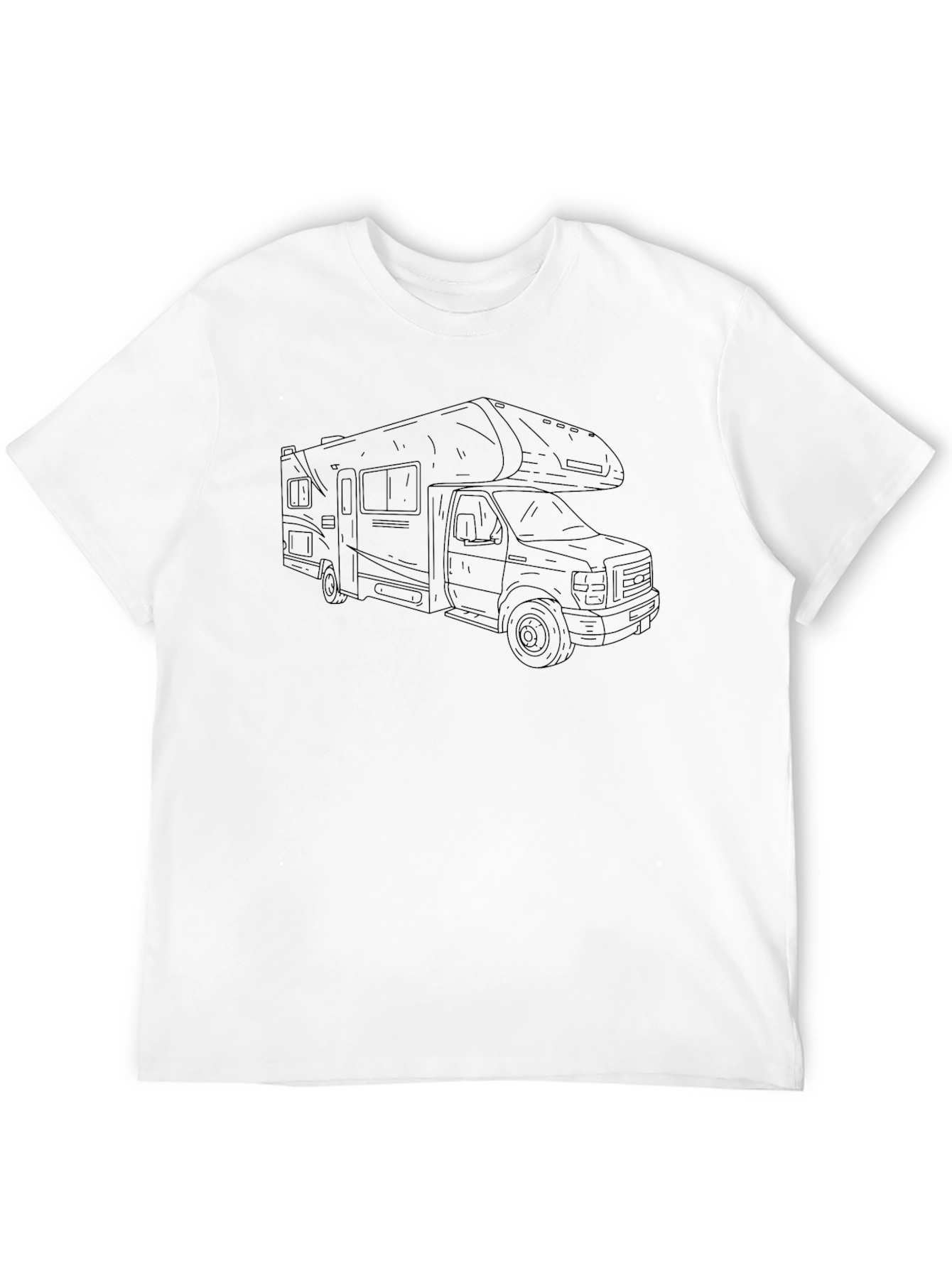 RV Camper Van Outline Graphic Tee - Black
