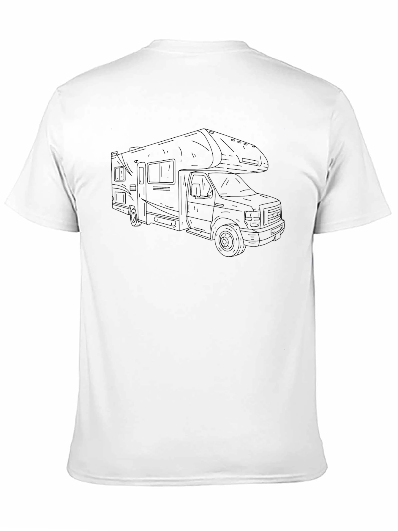 RV Camper Van Outline Graphic Tee - Black