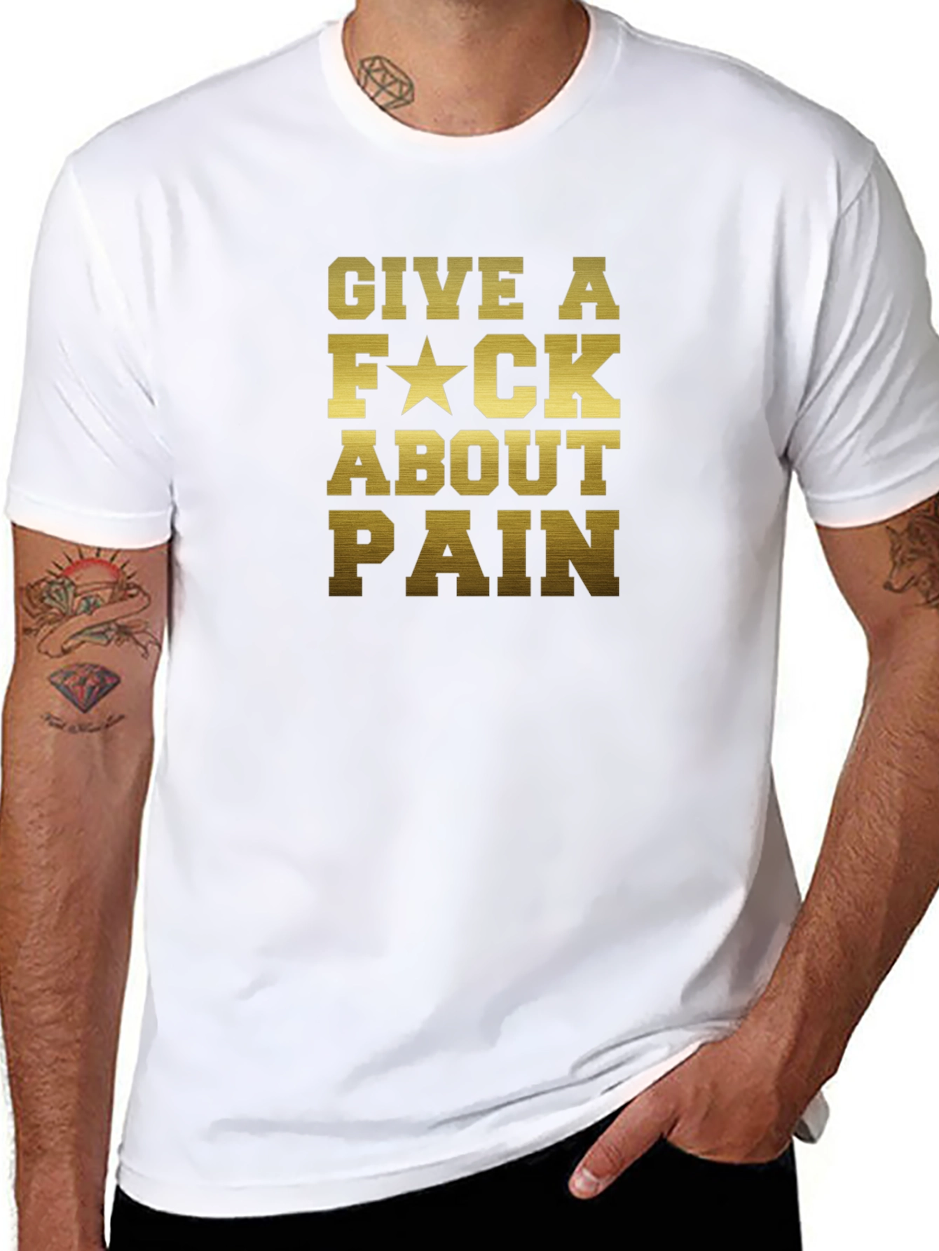 Give A F*ck About Pain - Black Graphic Tee
