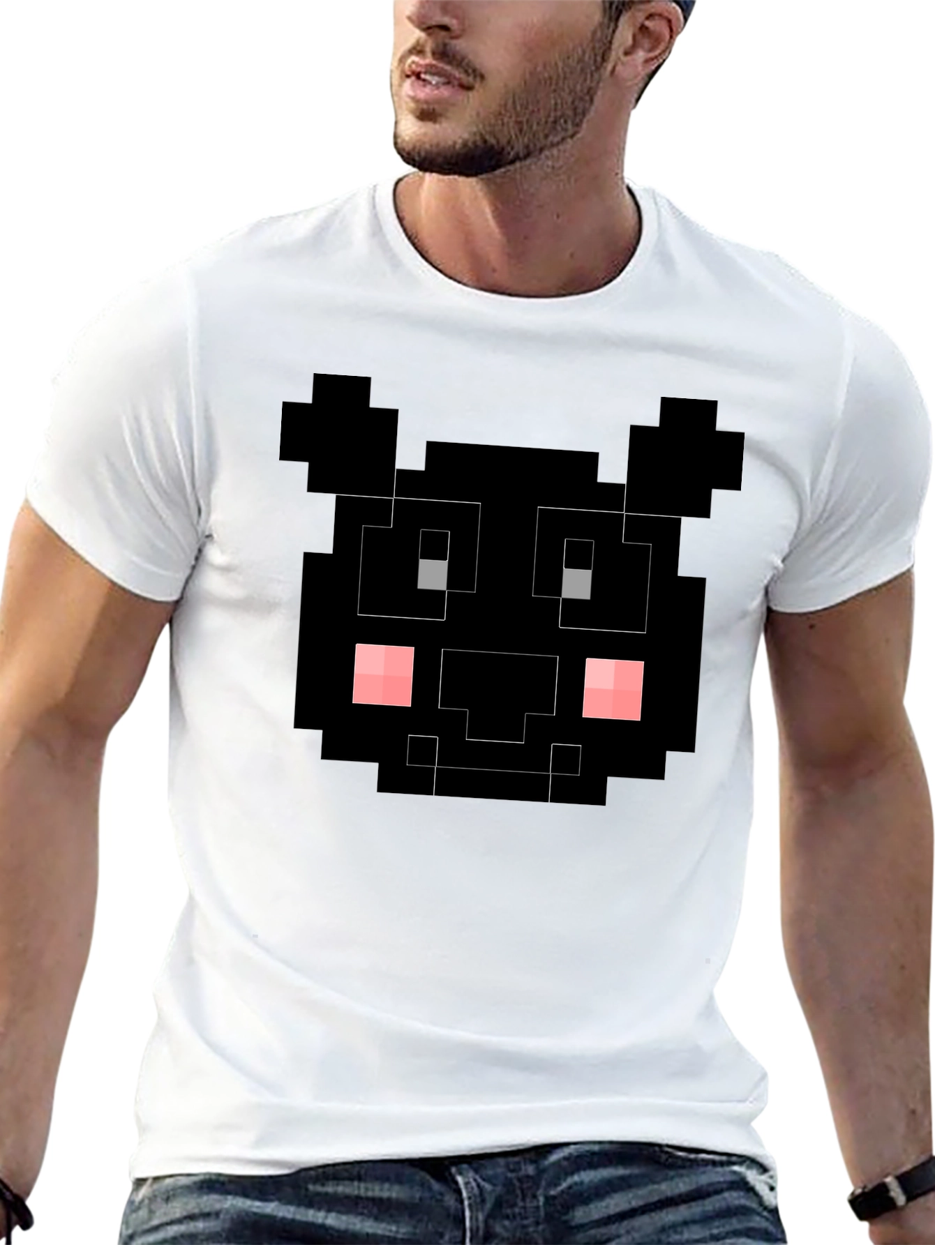 Pixelated Black Bear T-Shirt - Unique Graphic Tee