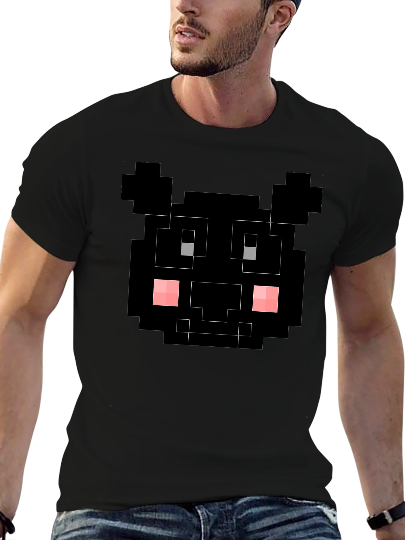 Pixelated Black Bear T-Shirt - Unique Graphic Tee