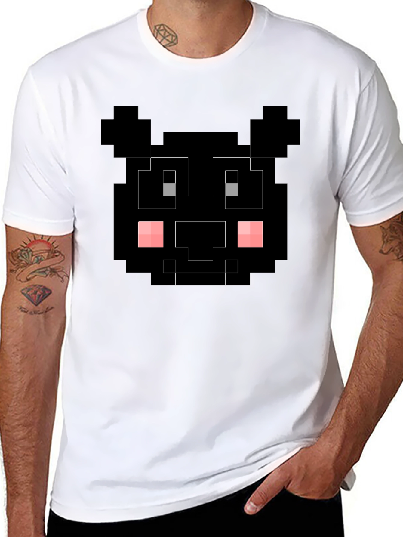 Pixelated Black Bear T-Shirt - Unique Graphic Tee