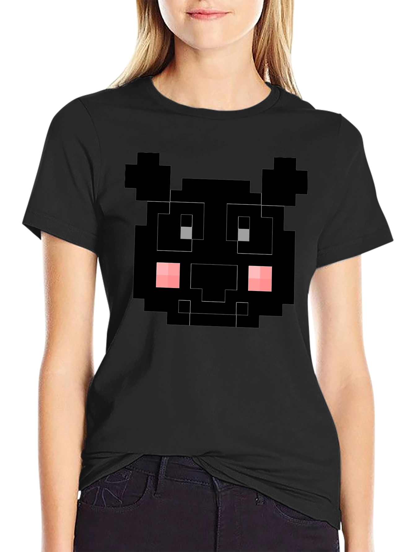 Pixelated Black Bear T-Shirt - Unique Graphic Tee