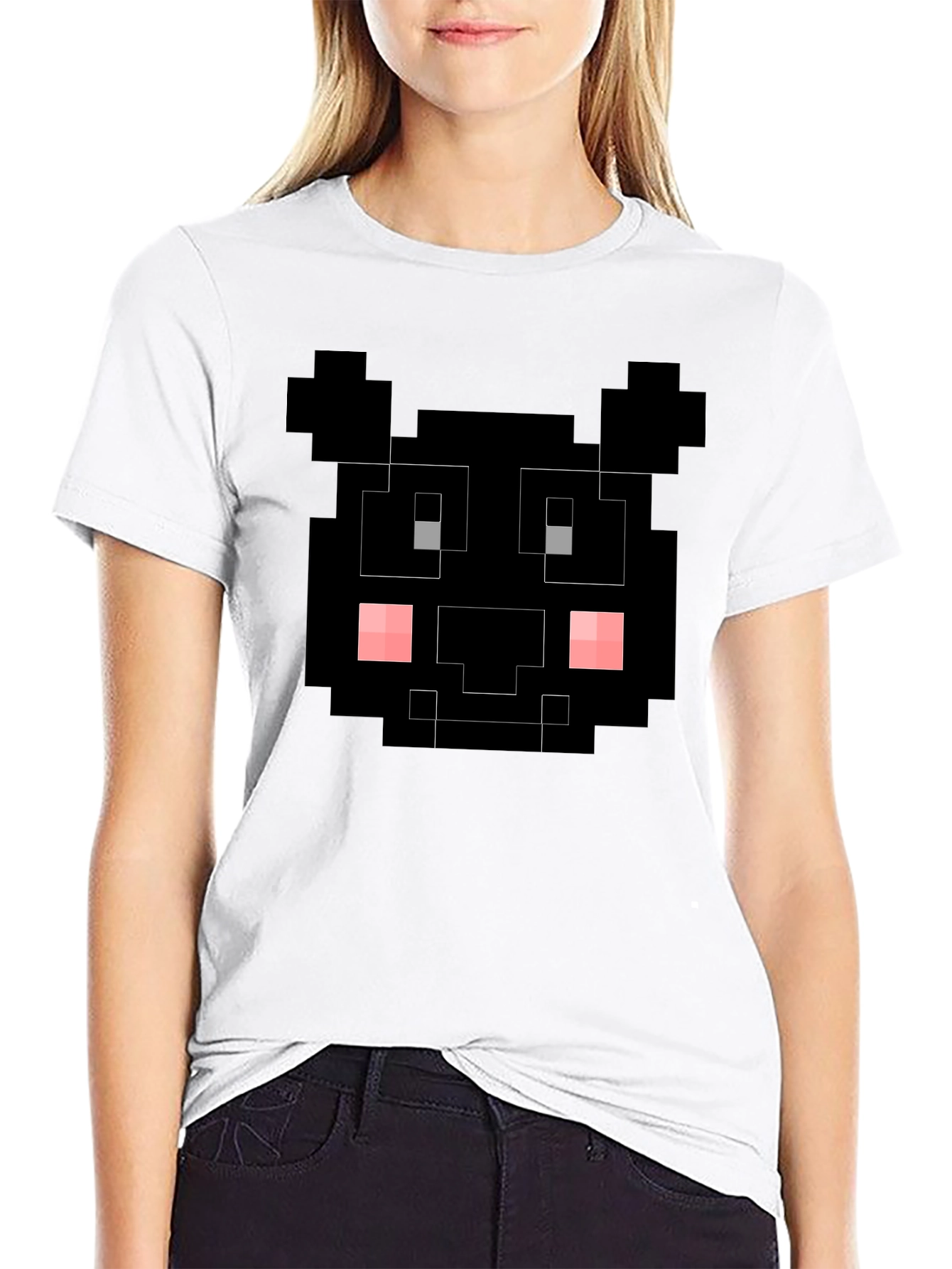 Pixelated Black Bear T-Shirt - Unique Graphic Tee