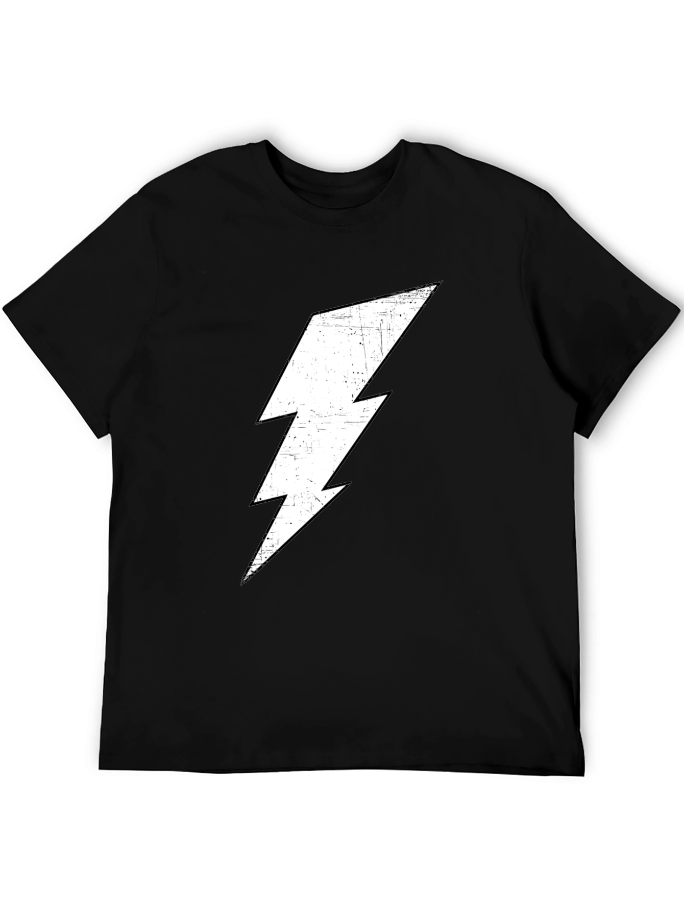 Black T-Shirt with Lightning Bolt Graphic
