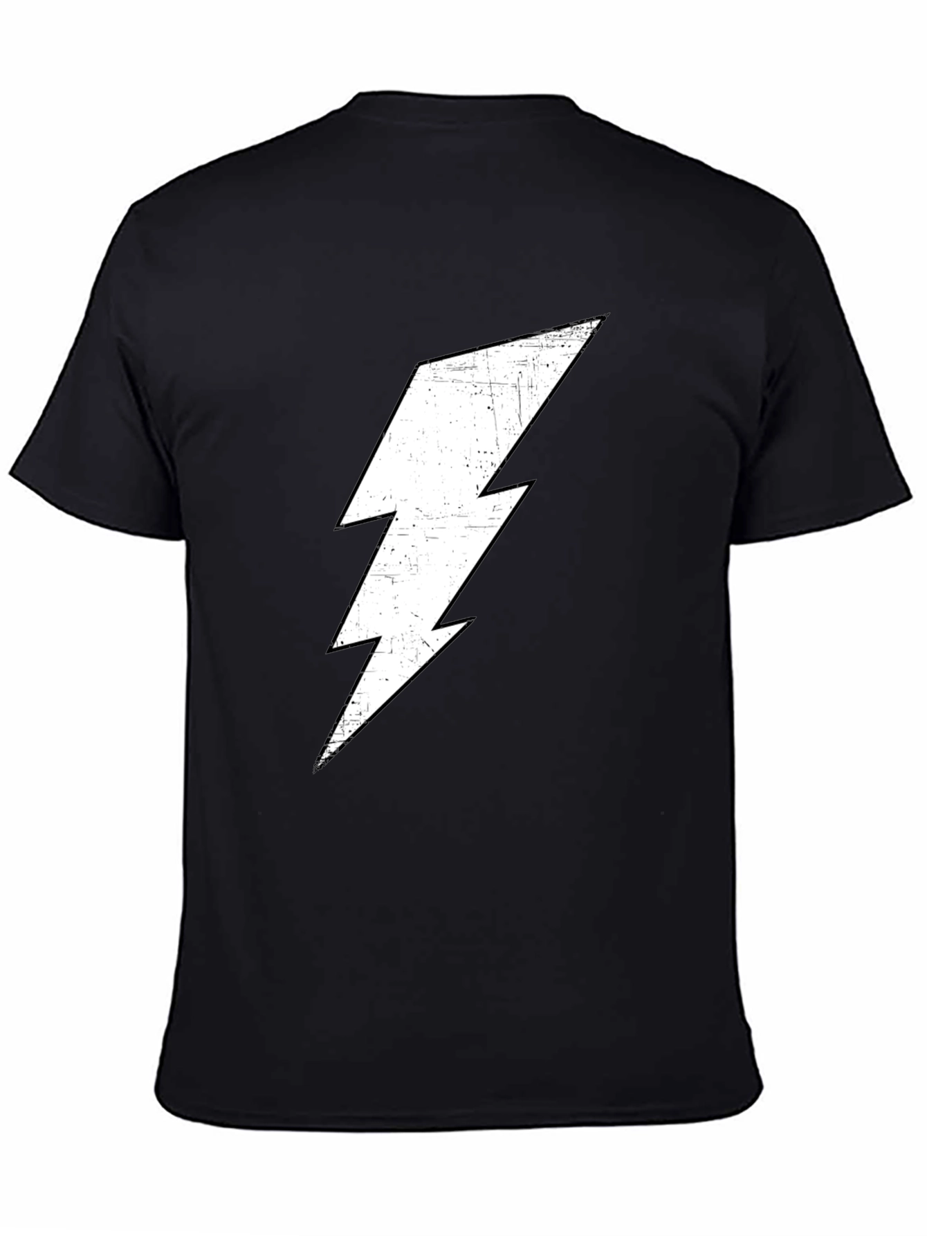 Black T-Shirt with Lightning Bolt Graphic