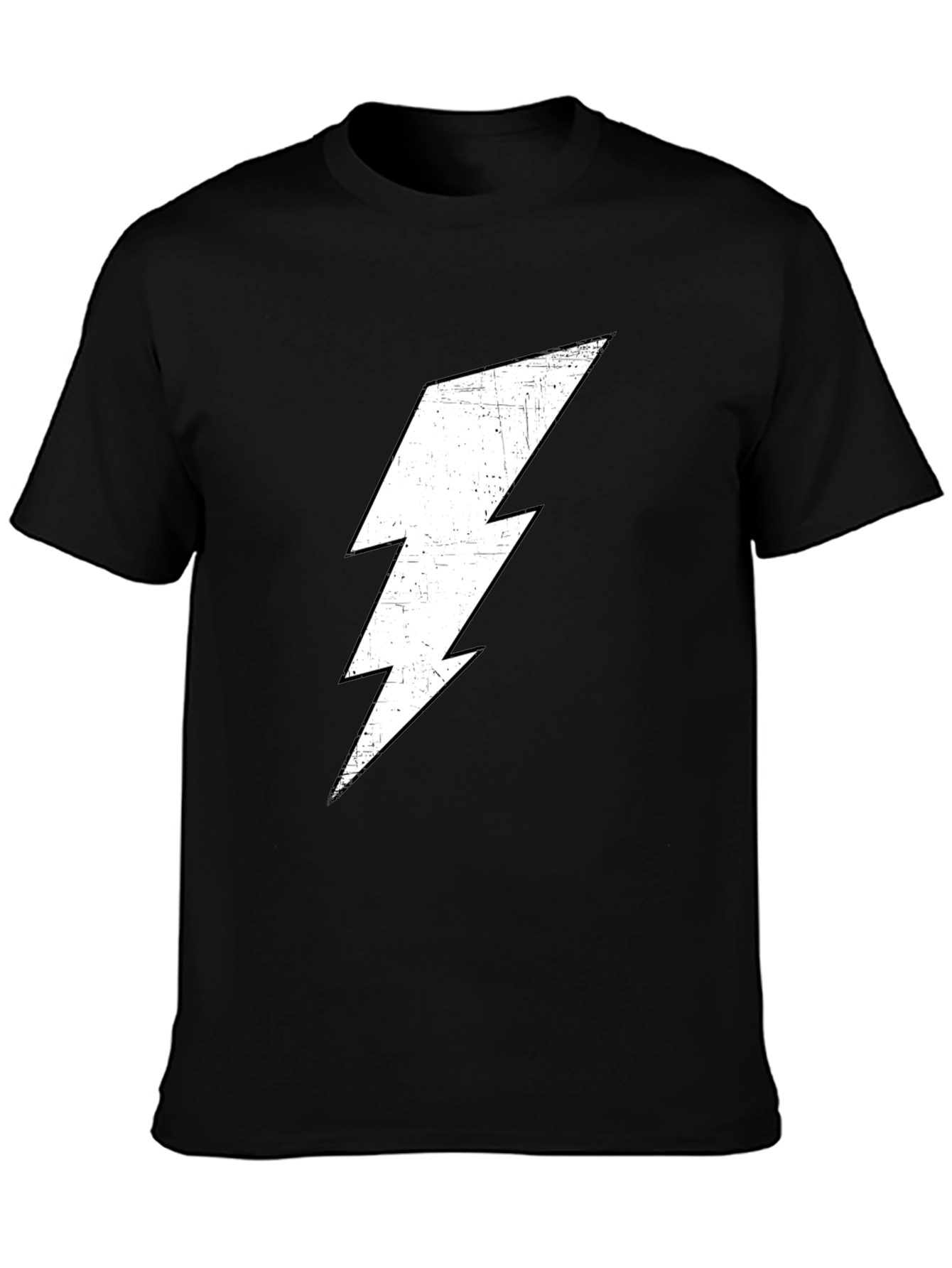 Black T-Shirt with Lightning Bolt Graphic
